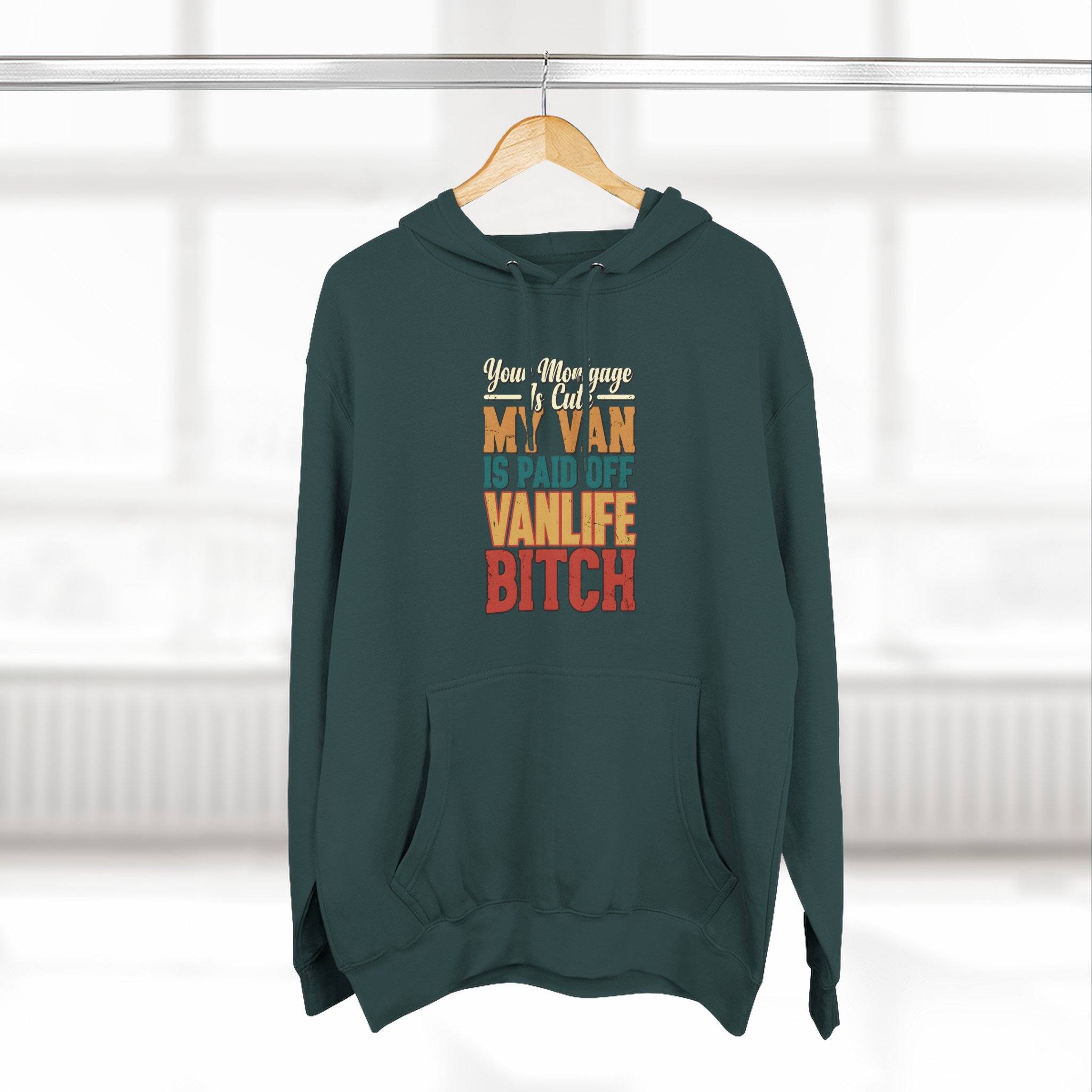 Three-Panel Fleece Hoodie - "Your Mortgage Is Cute" Design F**K-Line