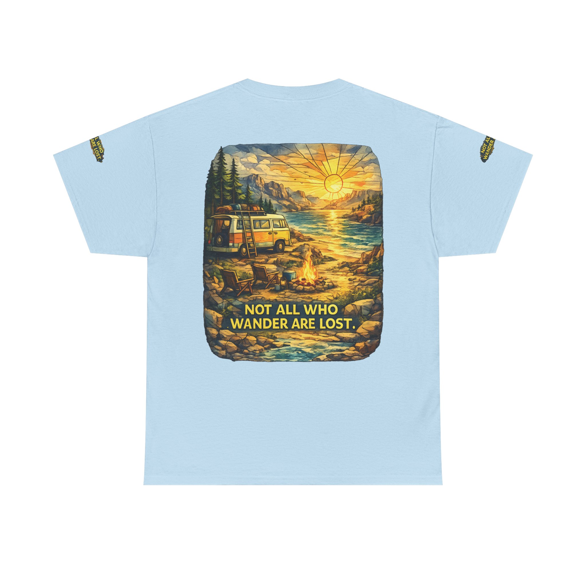 1744481920893673307_2048.jpeg Unisex Heavy Cotton Tee — "Not All Who Wander Are Lost " Design Cubic-Line