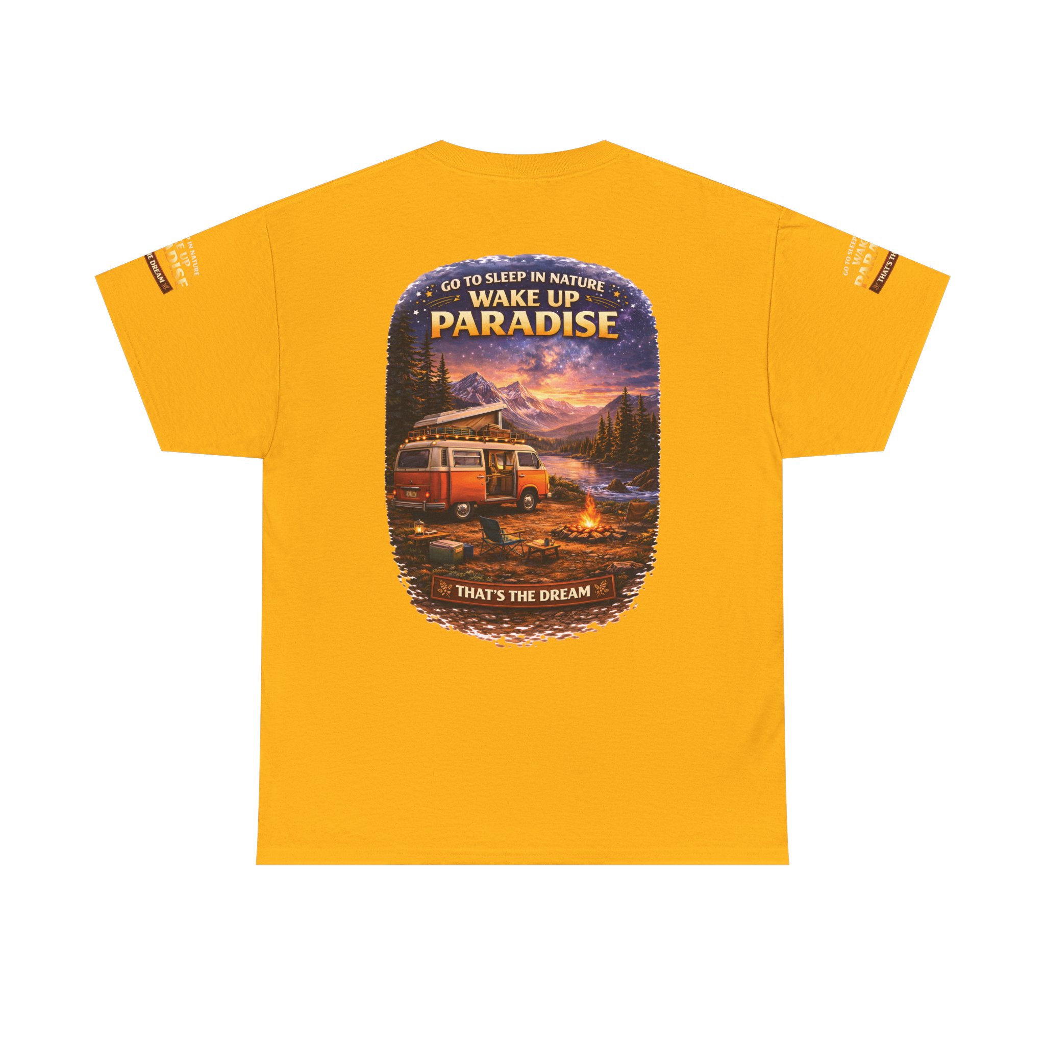 Unisex Heavy Cotton Tee — "Go Sleep In Nature" Design Scenic-Line