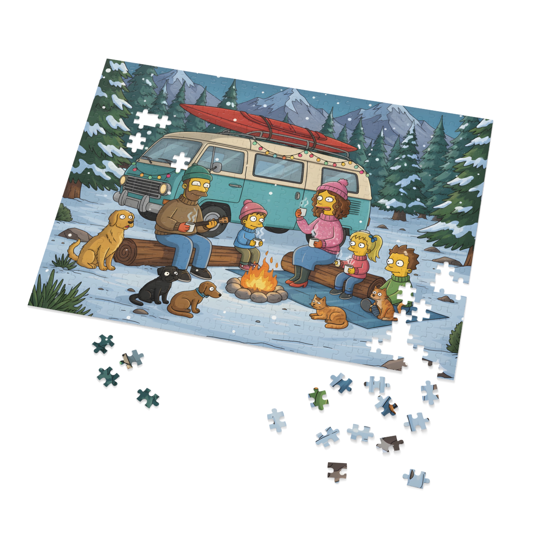 Jigsaw Puzzle with Tin — Scenic Jigsaw for Cozy Holidays