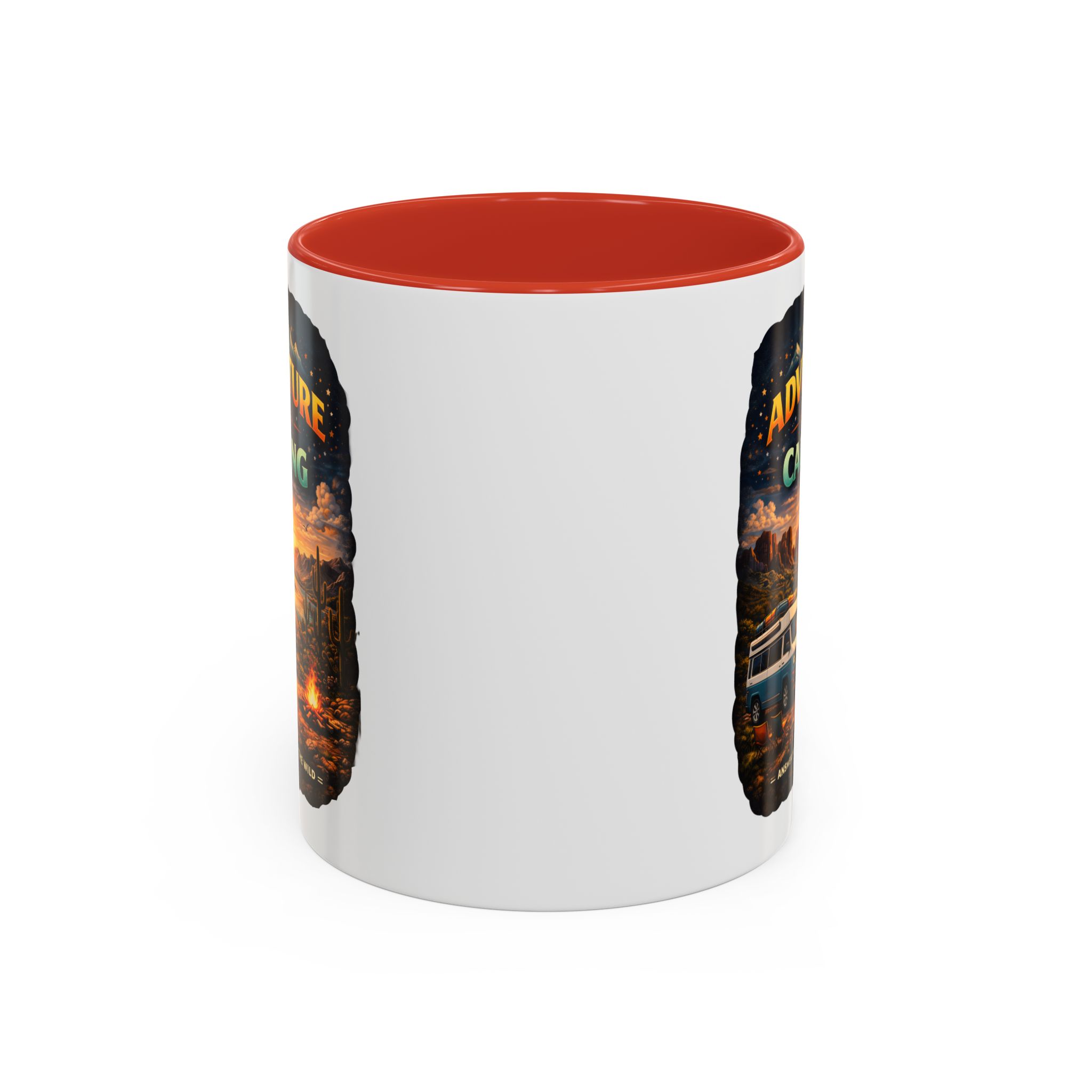 Accent Coffee Mug (11, 15oz) — "Adventure Is Calling" Design Scenic-Line