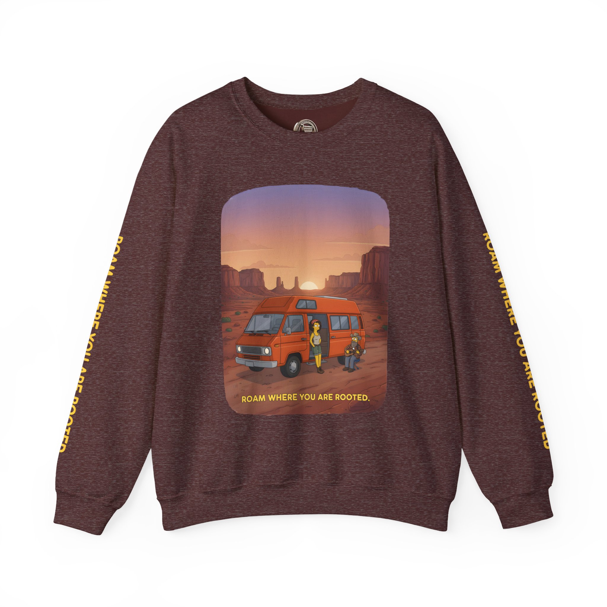 17461786021127047880_2048.jpeg Unisex Heavy Blend™ Crewneck Sweatshirt — "Roam Where You Are Rooted" Design Sitcom-Line