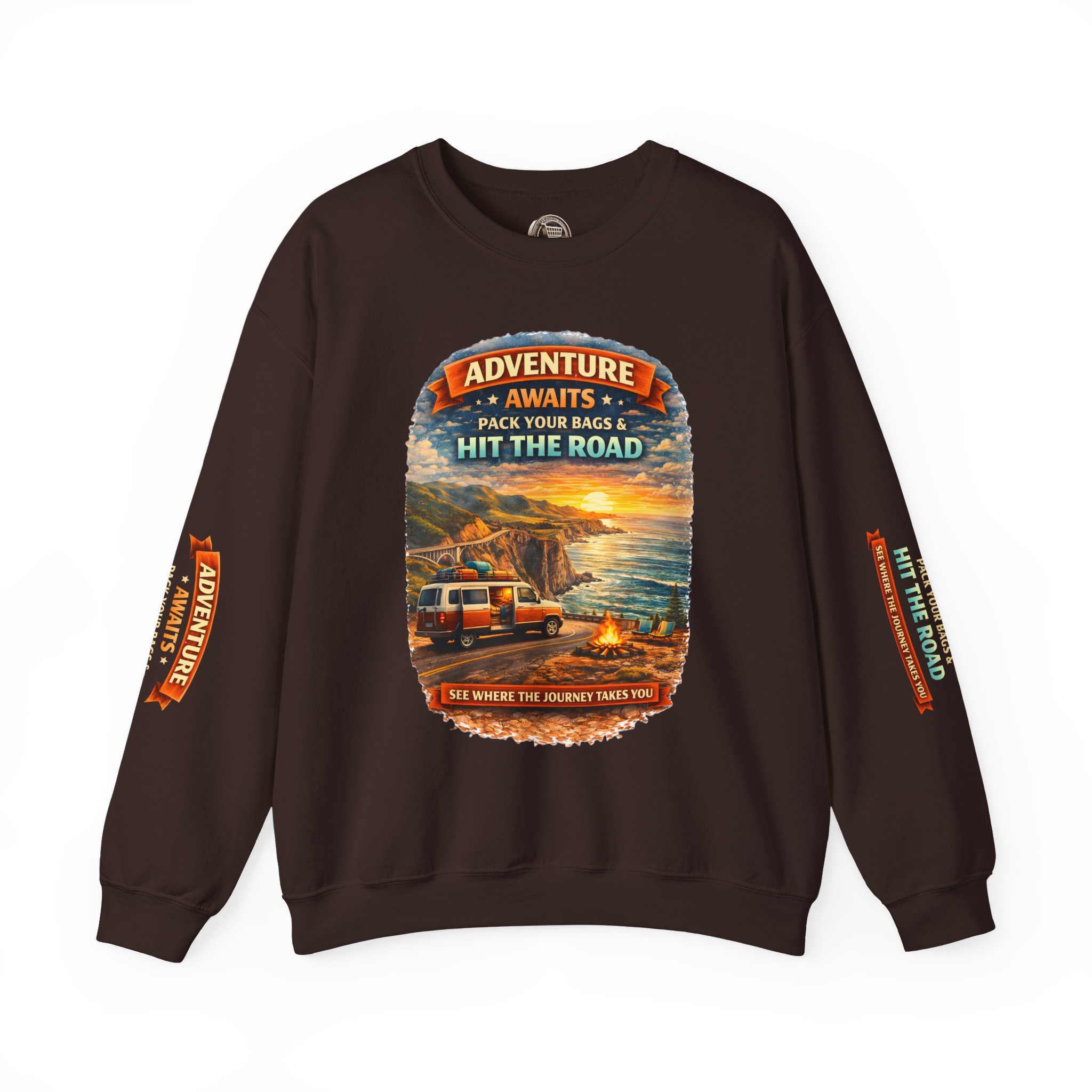 17466537129675919199_2048.jpeg Unisex Heavy Blend™ Crewneck Sweatshirt — "Adventure Awaits-Pack Your Bags" Design Scenic-Line