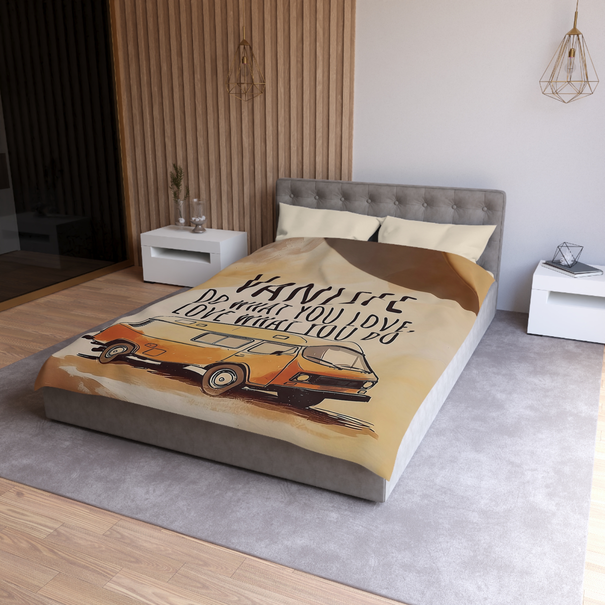 Duvet Cover – "Do What You Love, Love What You Do" Camper Comforter