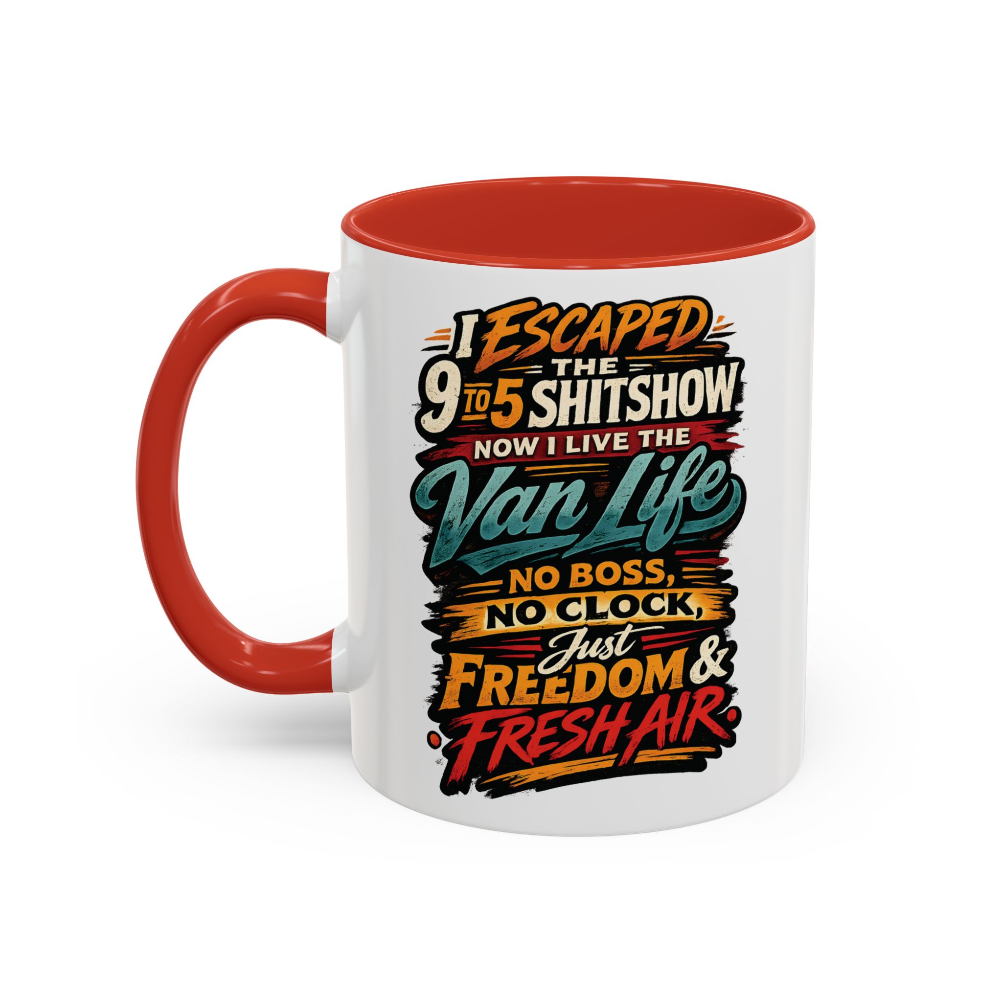 17472332302283111110_2048.jpeg Accent Coffee Mug (11, 15oz) — "I Escaped The 9 To 5" Design F**K-Line