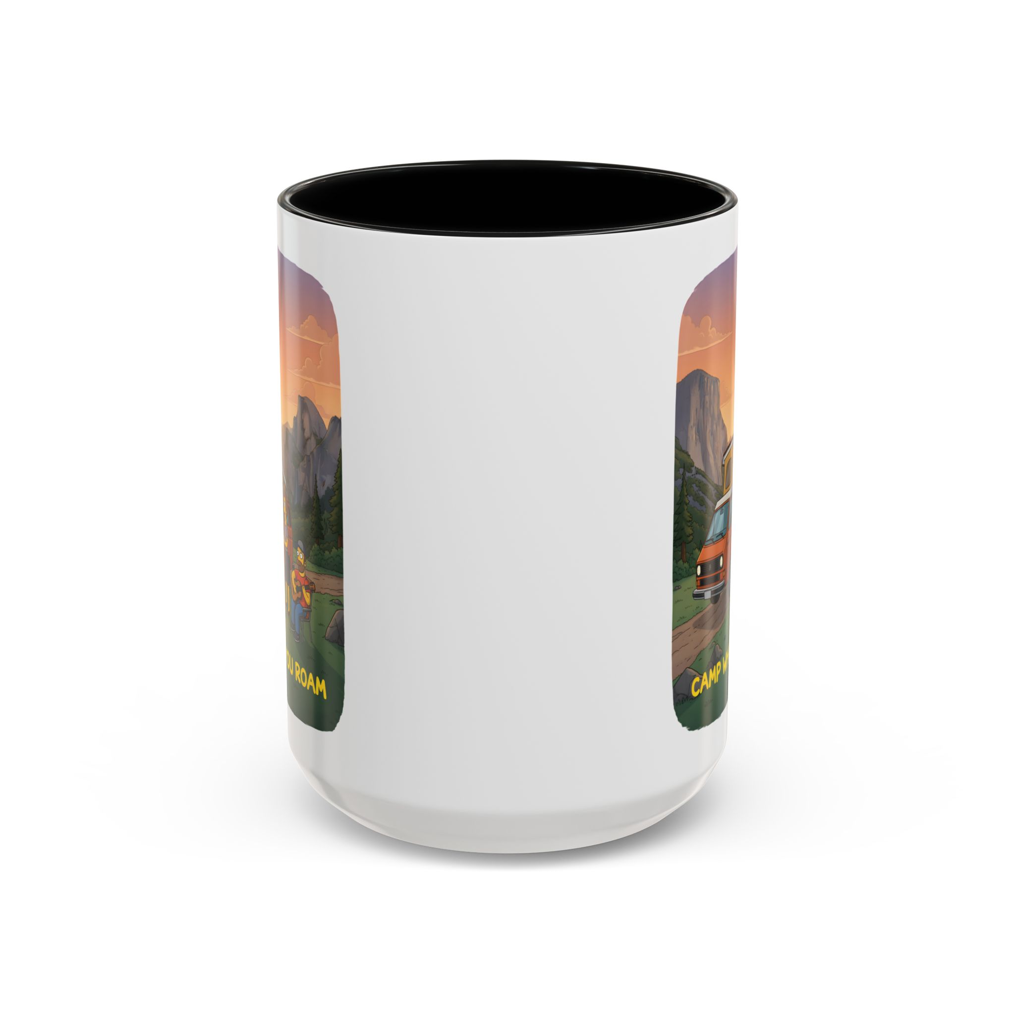 Accent Coffee Mug (11, 15oz) — "Camp Where You Roam" Design Sitcom-Line
