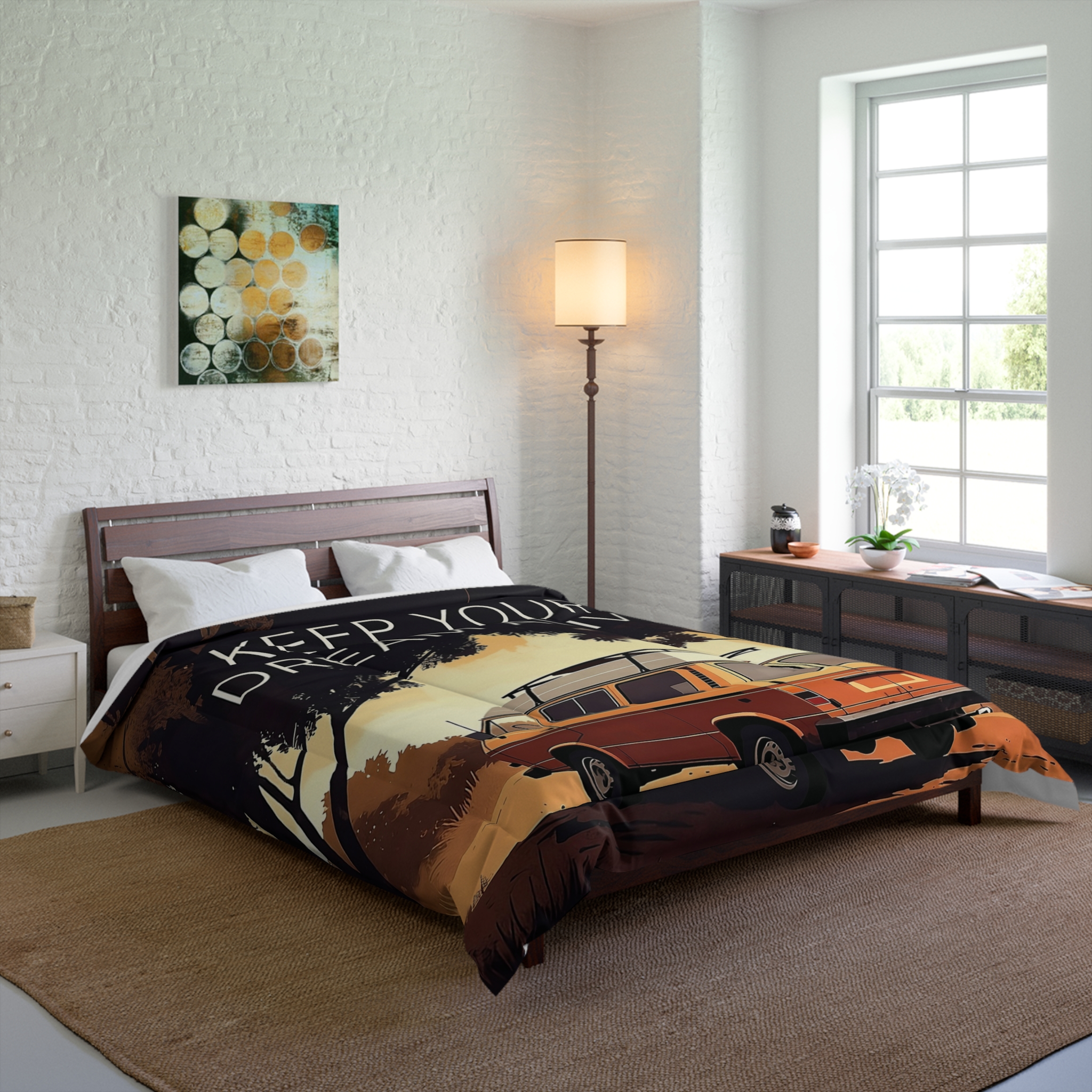 Comforter – “Vanlife Keep Your Dream Alive” Retro Camper Bedding
