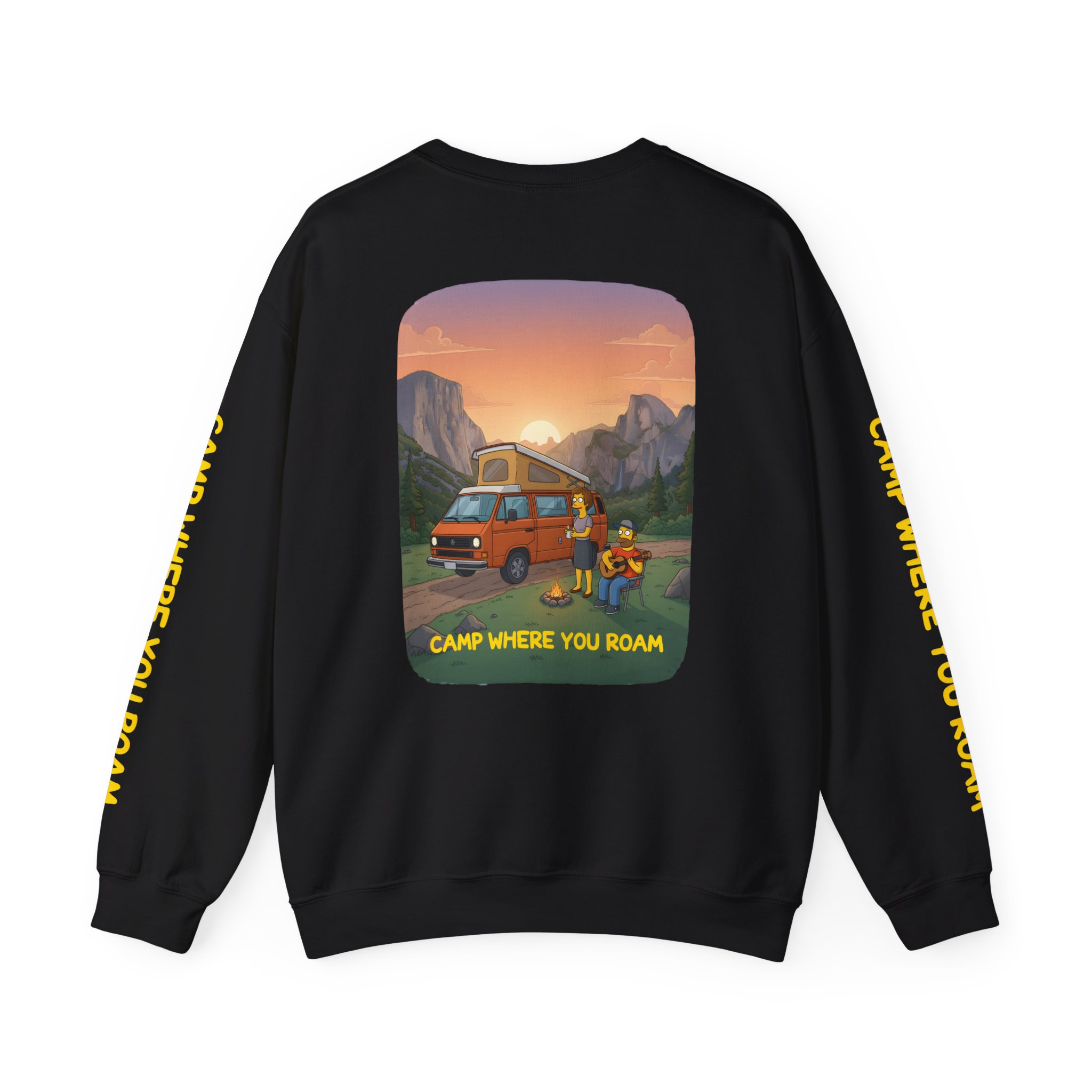 Unisex Heavy Blend™ Crewneck Sweatshirt — "Camp Where You Roam" Design Sitcom-Line