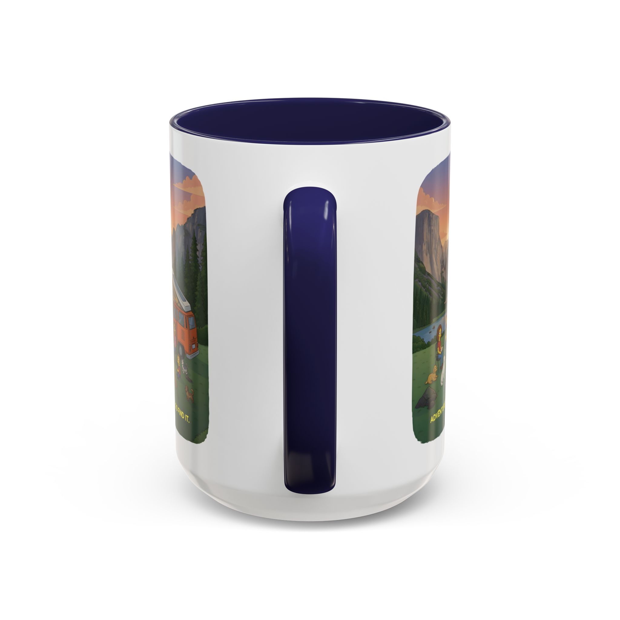 Accent Coffee Mug (11, 15oz) — "Adventure Awaits-Go Find It"" Design Sitcom-Line