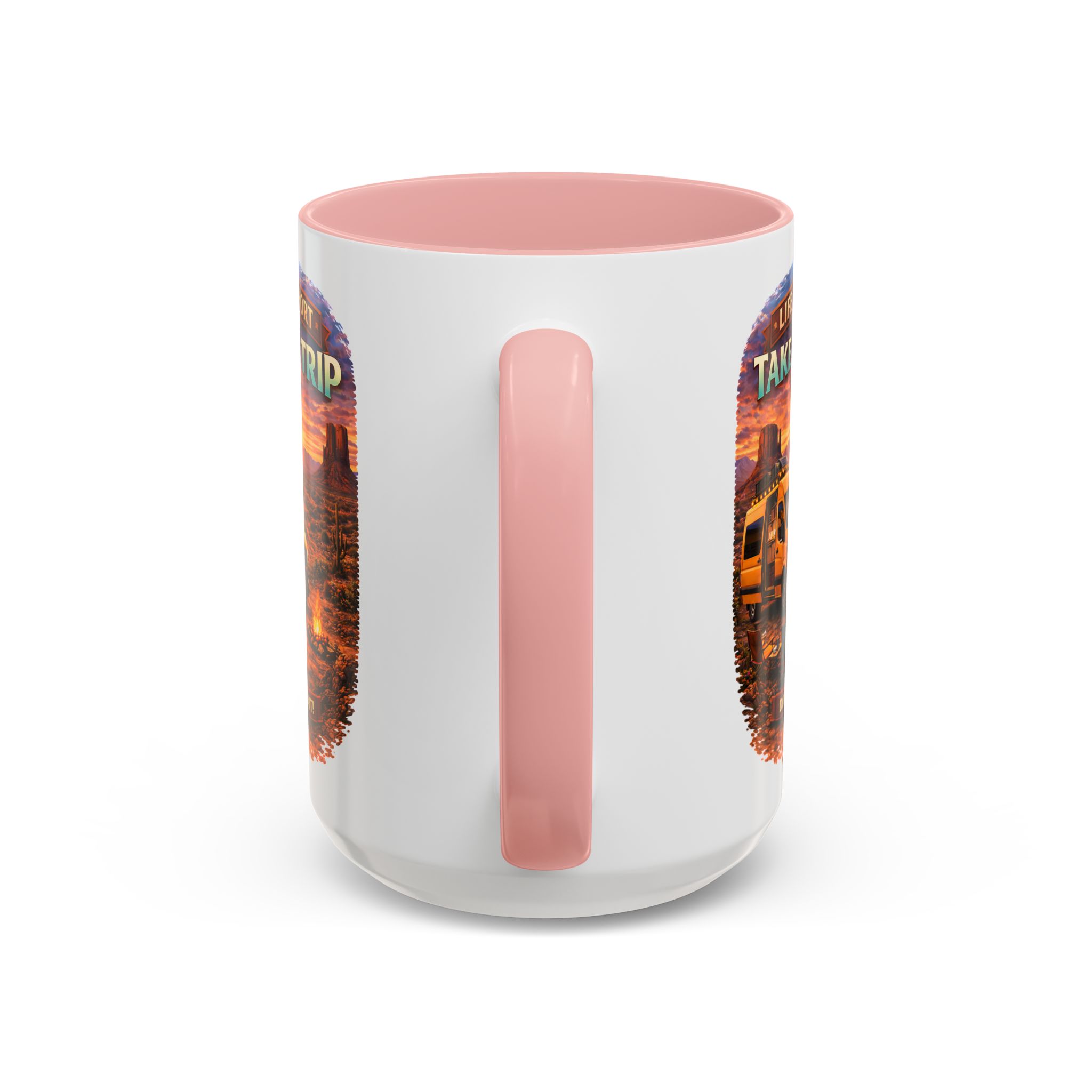 Accent Coffee Mug (11, 15oz) — "Live Is Short Take The Trip" Design Scenic-Line