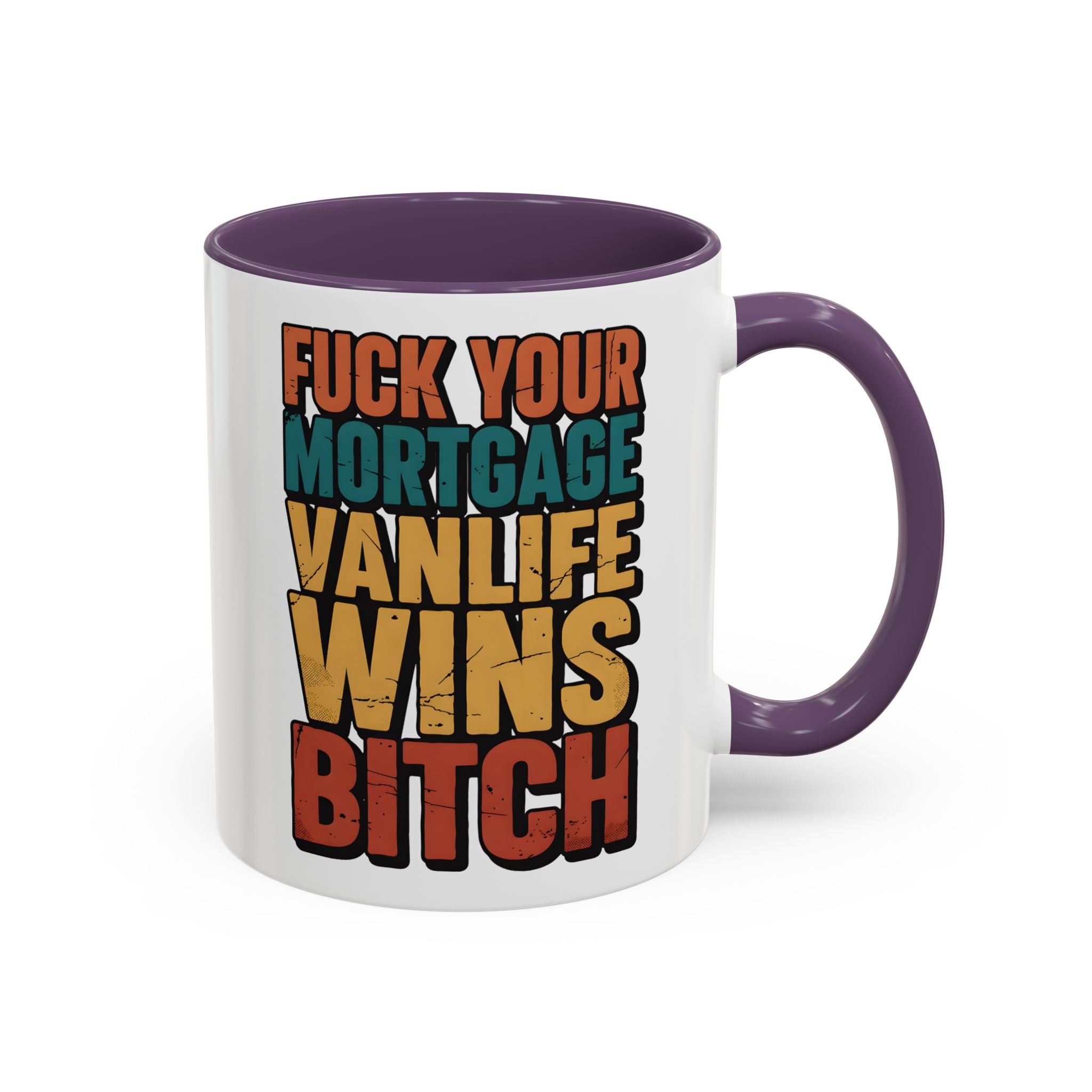 Accent Coffee Mug (11, 15oz) — "Fuck Your Mortgage" Design F**K-Line
