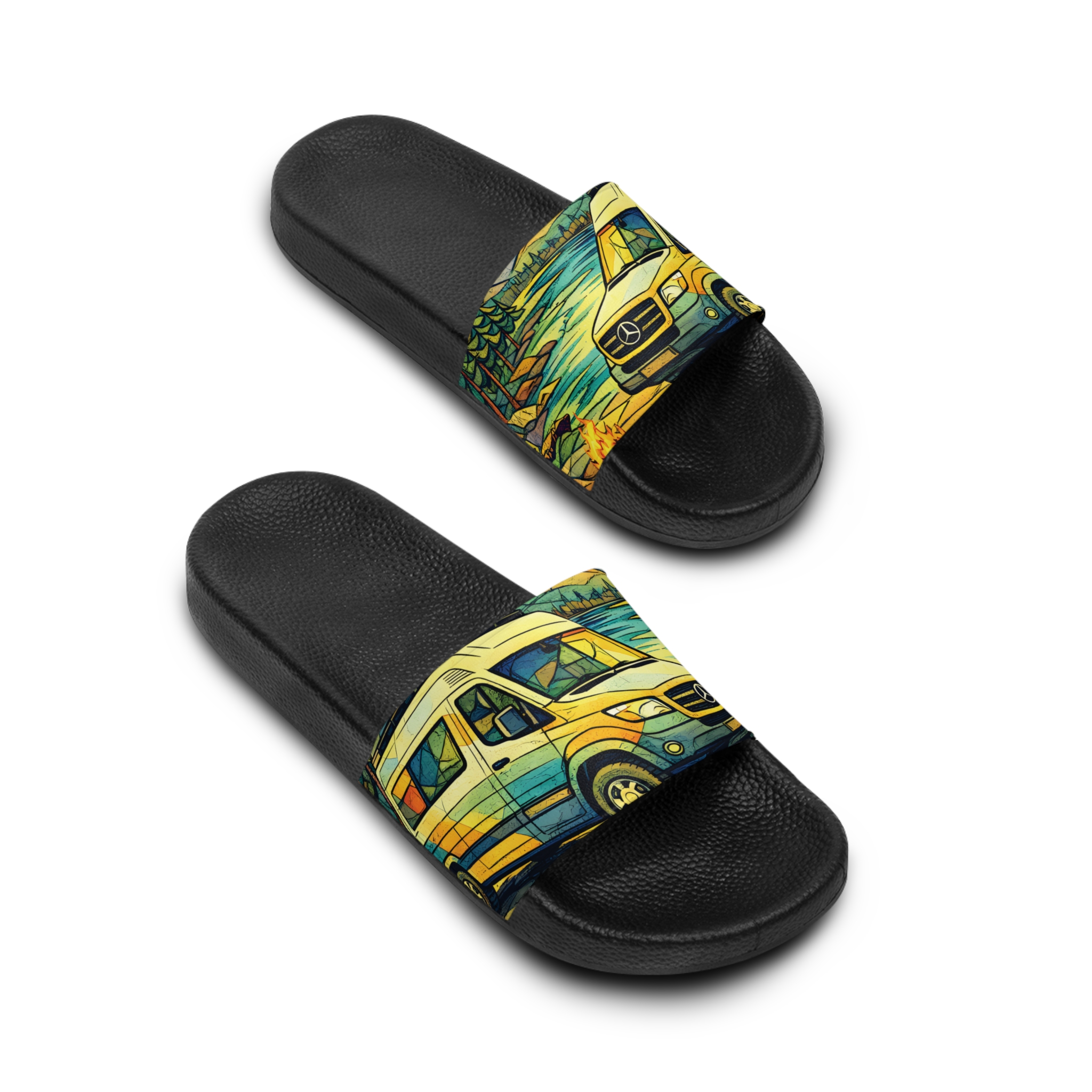 Men's Slide Sandals — Mercedes RV Vibes for Men (Cubic-Line)