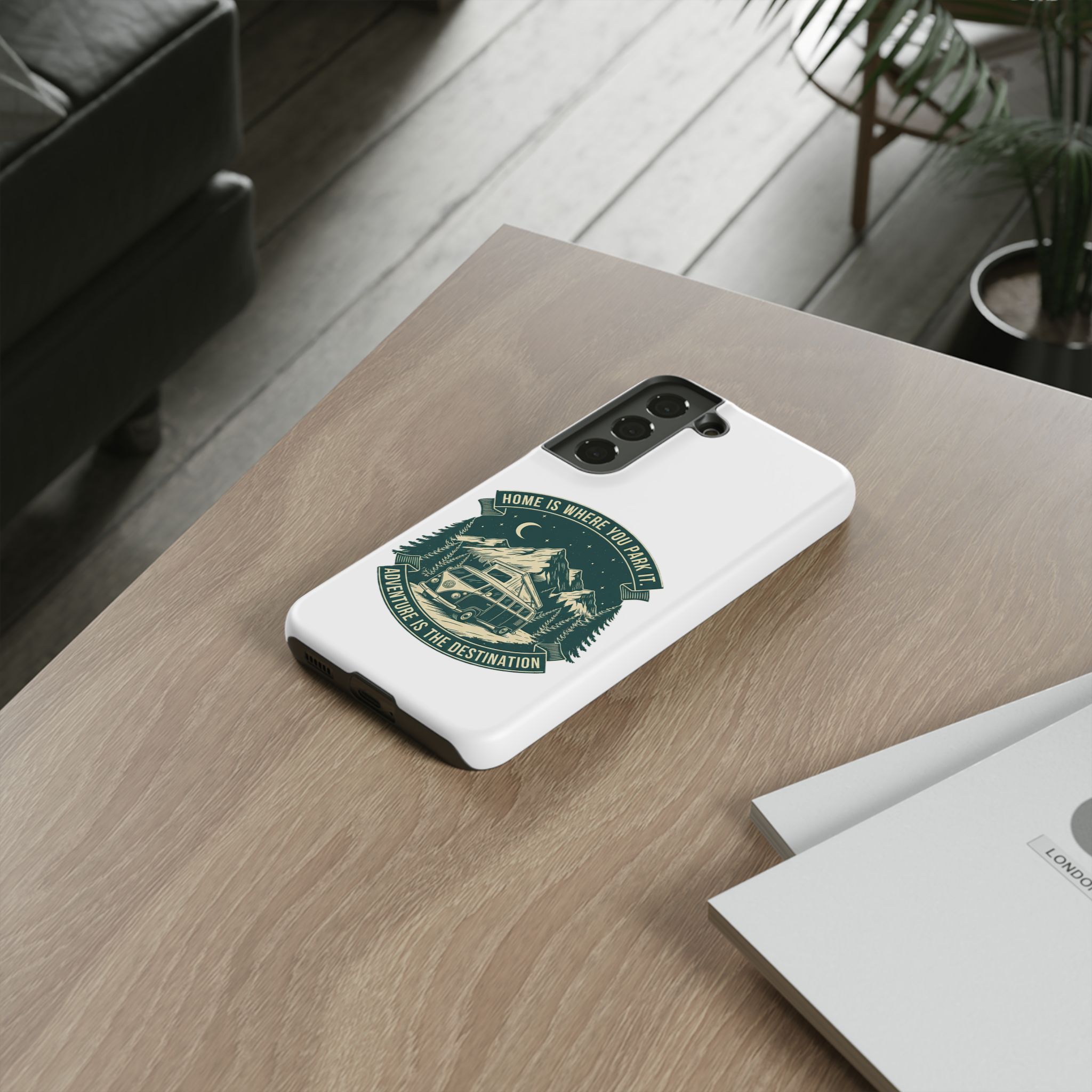 Phone Case — "Home Is Where You Park It-Adventure is the destination" Camper Van Design