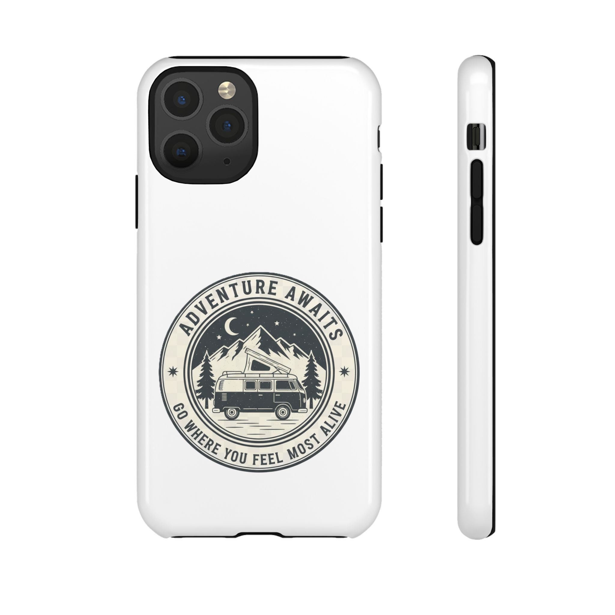 Phone Case — "Adventure Awaits-Go Where You Feel Most Alive" Camper Van Design