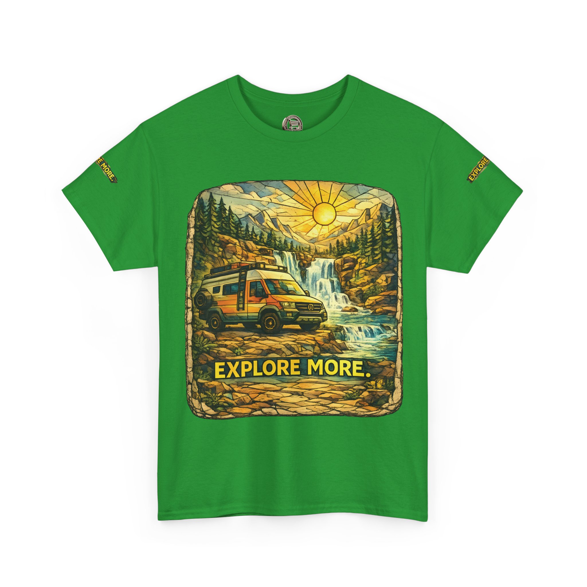 Unisex Heavy Cotton Tee — "Explore More" Design Cubic-Line