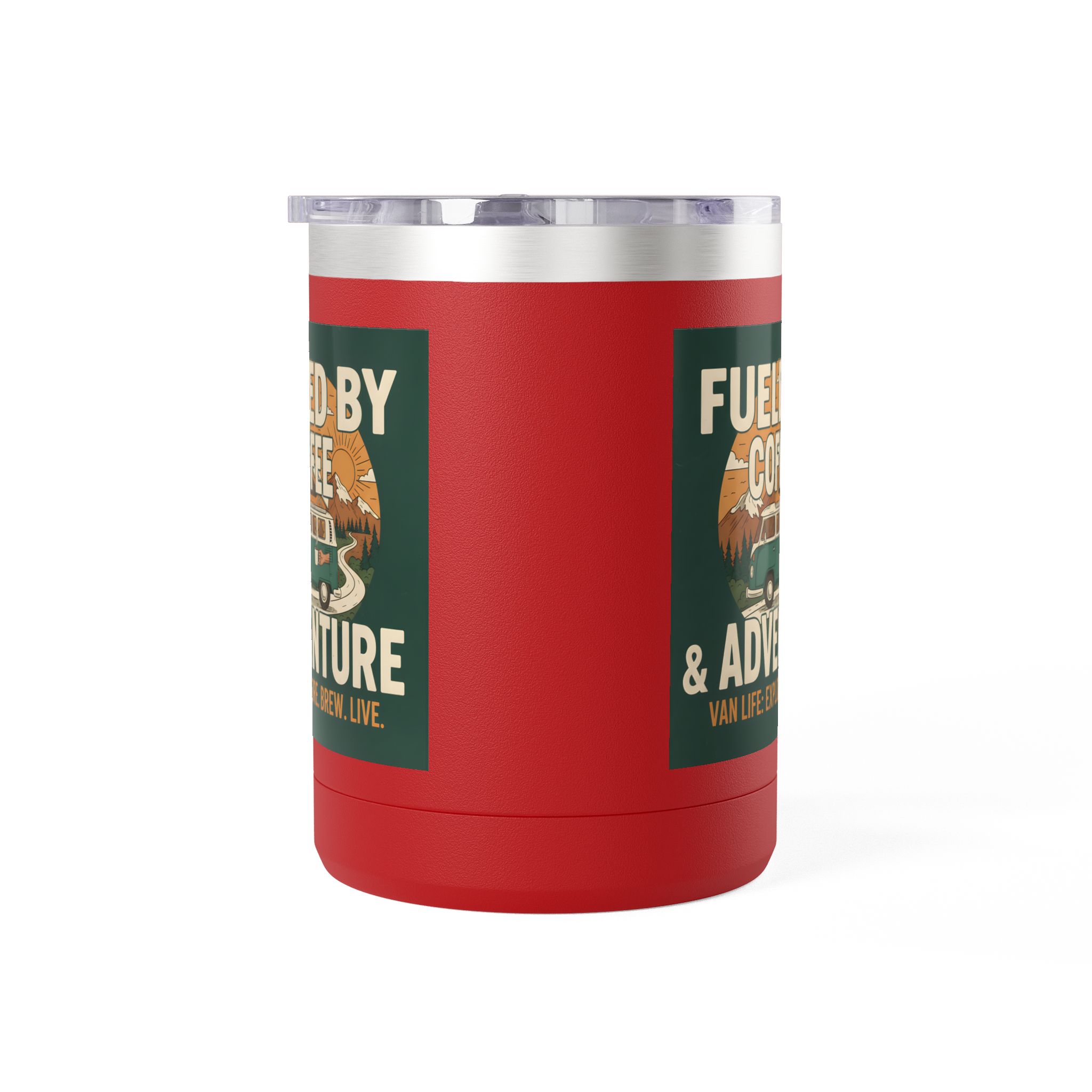 Coffee Mug Tumbler, 15oz — "Fueled by Coffee & Adventure"