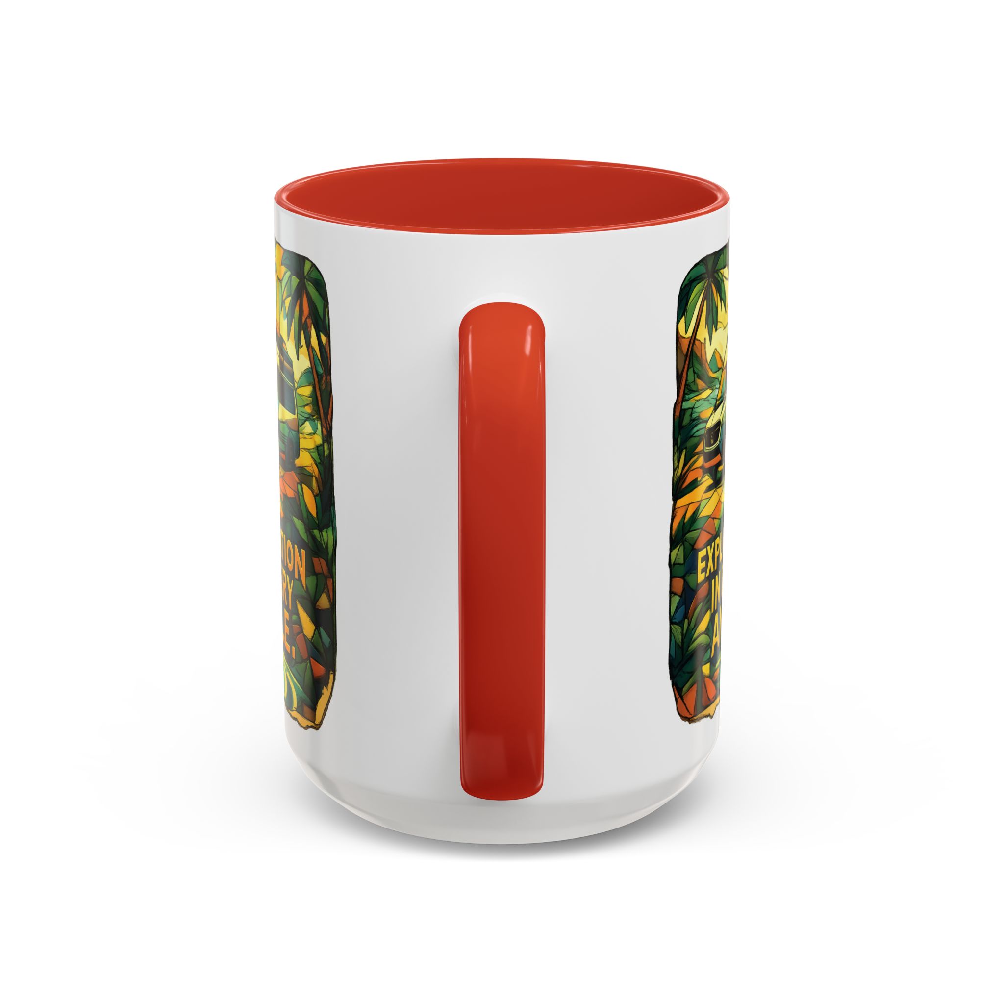 Accent Coffee Mug (11, 15oz) — "Exploration In Every Angle" Design Cubic-Line