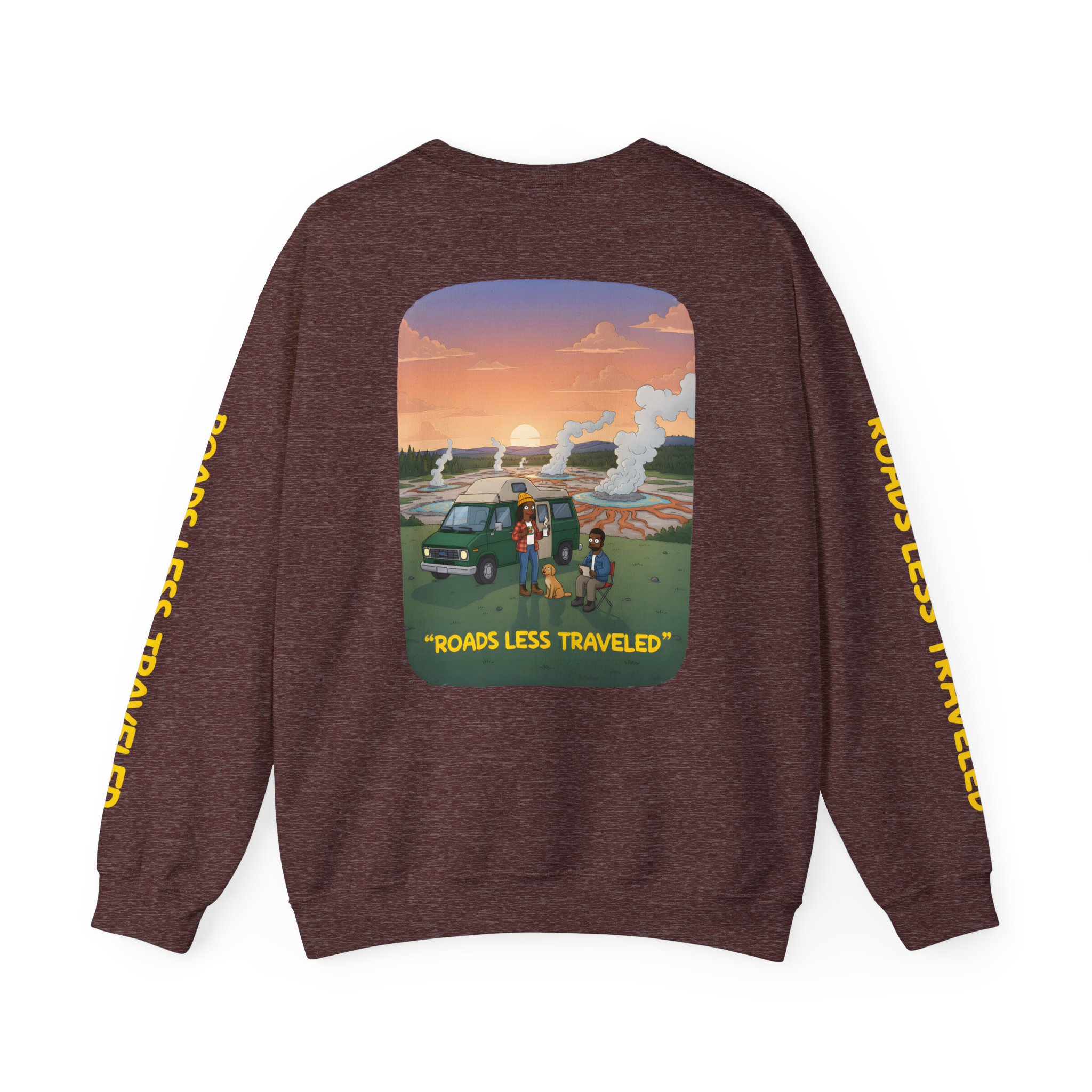 Unisex Heavy Blend™ Crewneck Sweatshirt — "Roads Less Traveled" Design Sitcom-Line