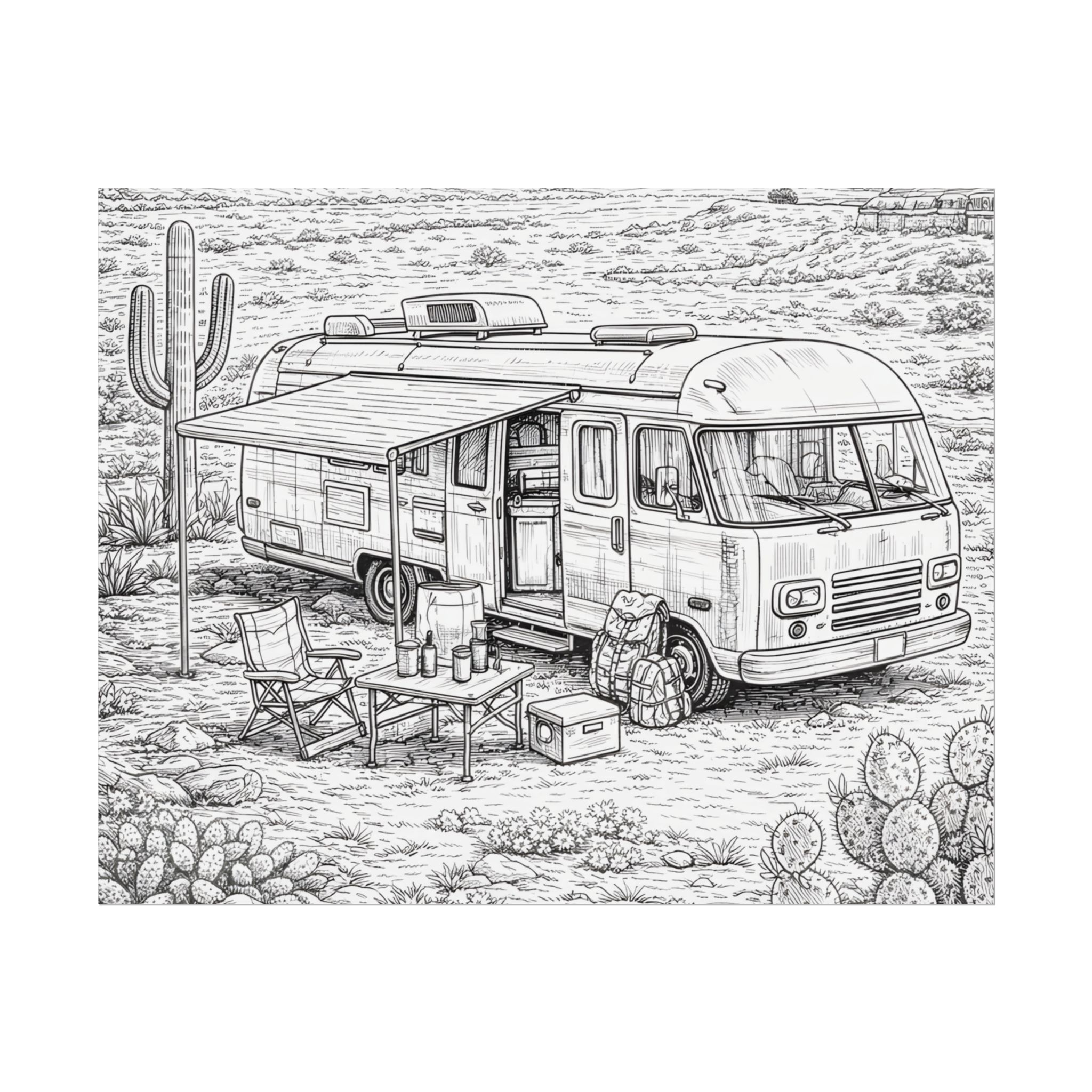 17549764081423225581_2048-1.jpeg Campervan Poster — Vintage RV Camping Landscape Wall Art