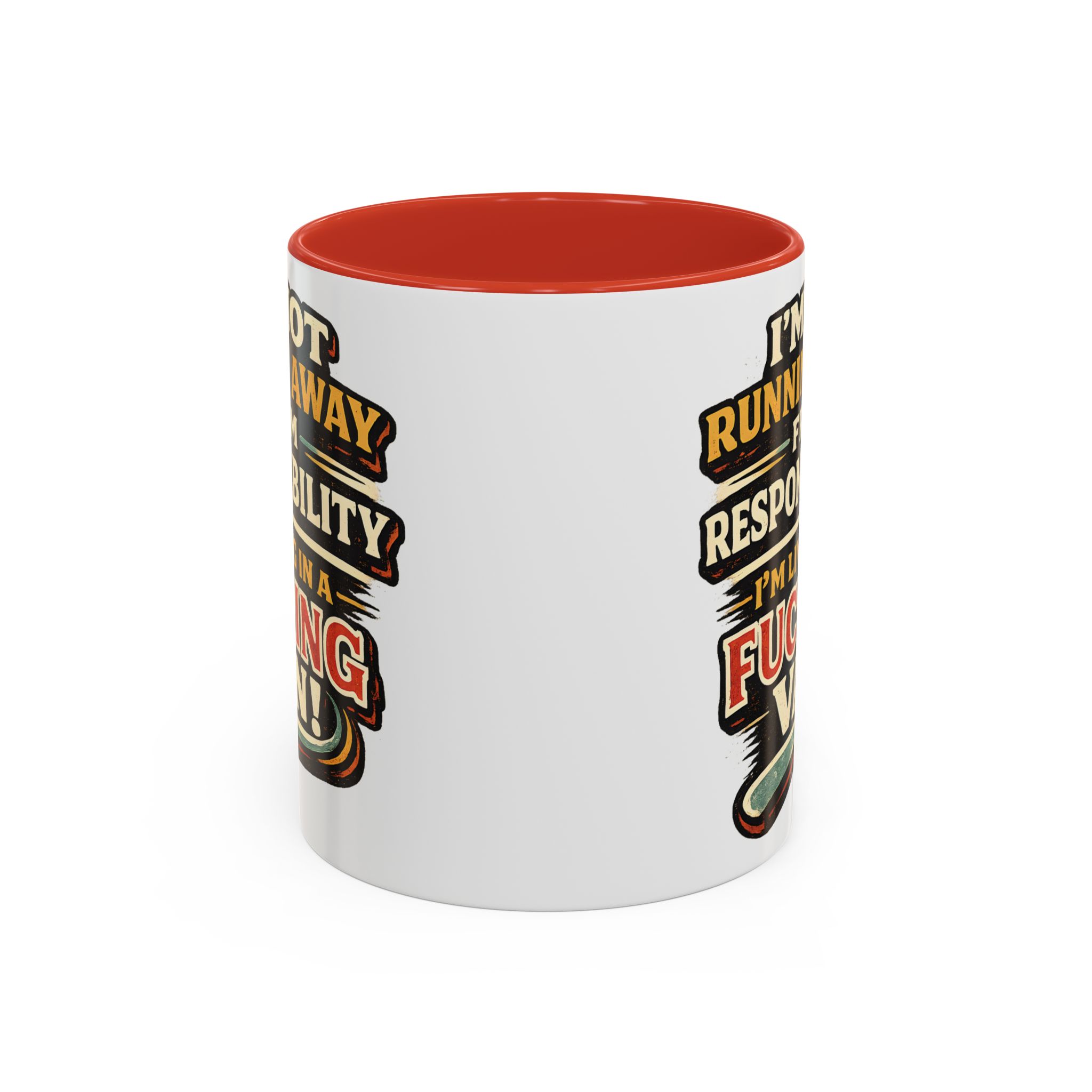 17554877383654465122_2048.jpeg Accent Coffee Mug (11, 15oz) — "I`m Not running Away" Design F**K-Line