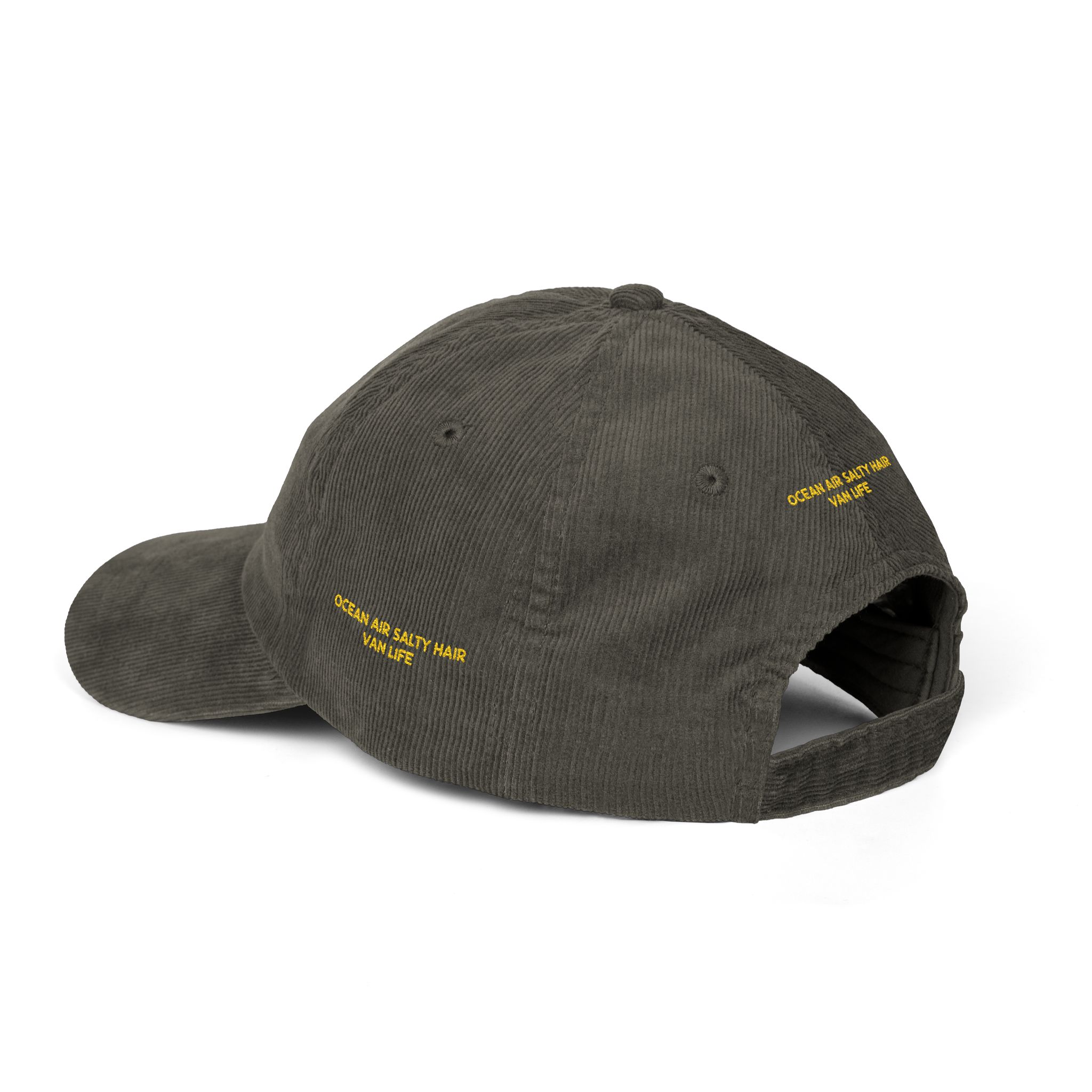17560125029390944759_2048-1.jpeg Vintage Corduroy Cap (Embroidery) — "Ocean Air Salty Hair Van Live " Embroidered Hat