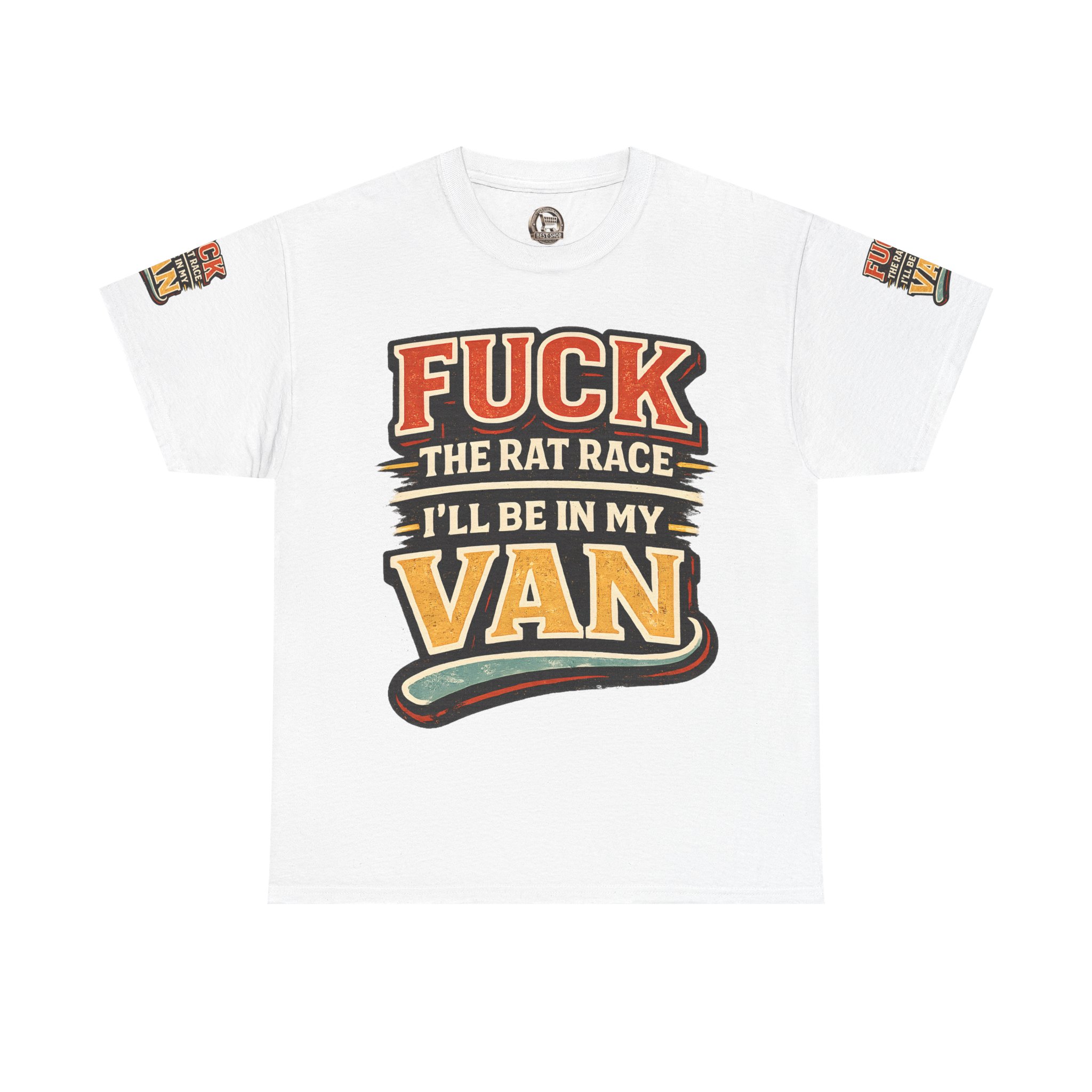 Unisex Heavy Cotton Tee — "Fuck The Rat Race" Design F**K-Line