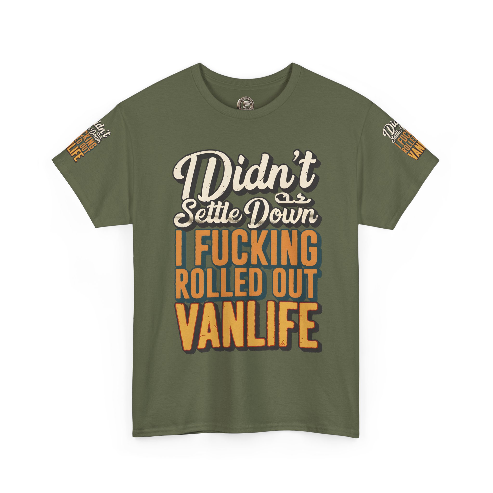17572338980576361494_2048.jpeg Unisex Heavy Cotton Tee — "Dind´t Settle Down" Design F**K-Line