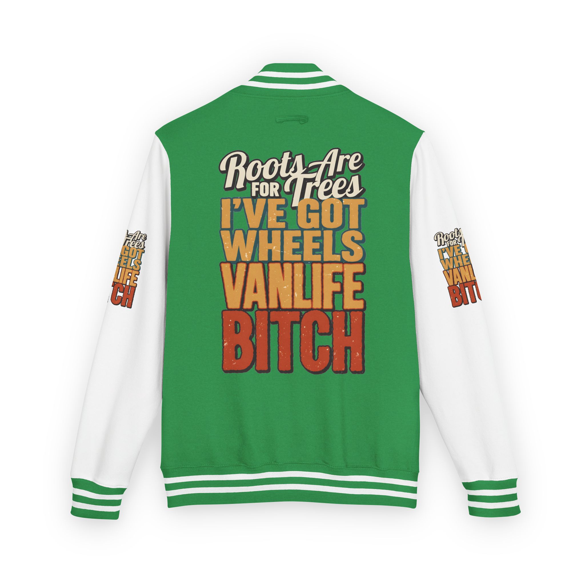 Unisex Heavyweight Letterman Jacket — "Roots Are For Trees" Design F**K-Line