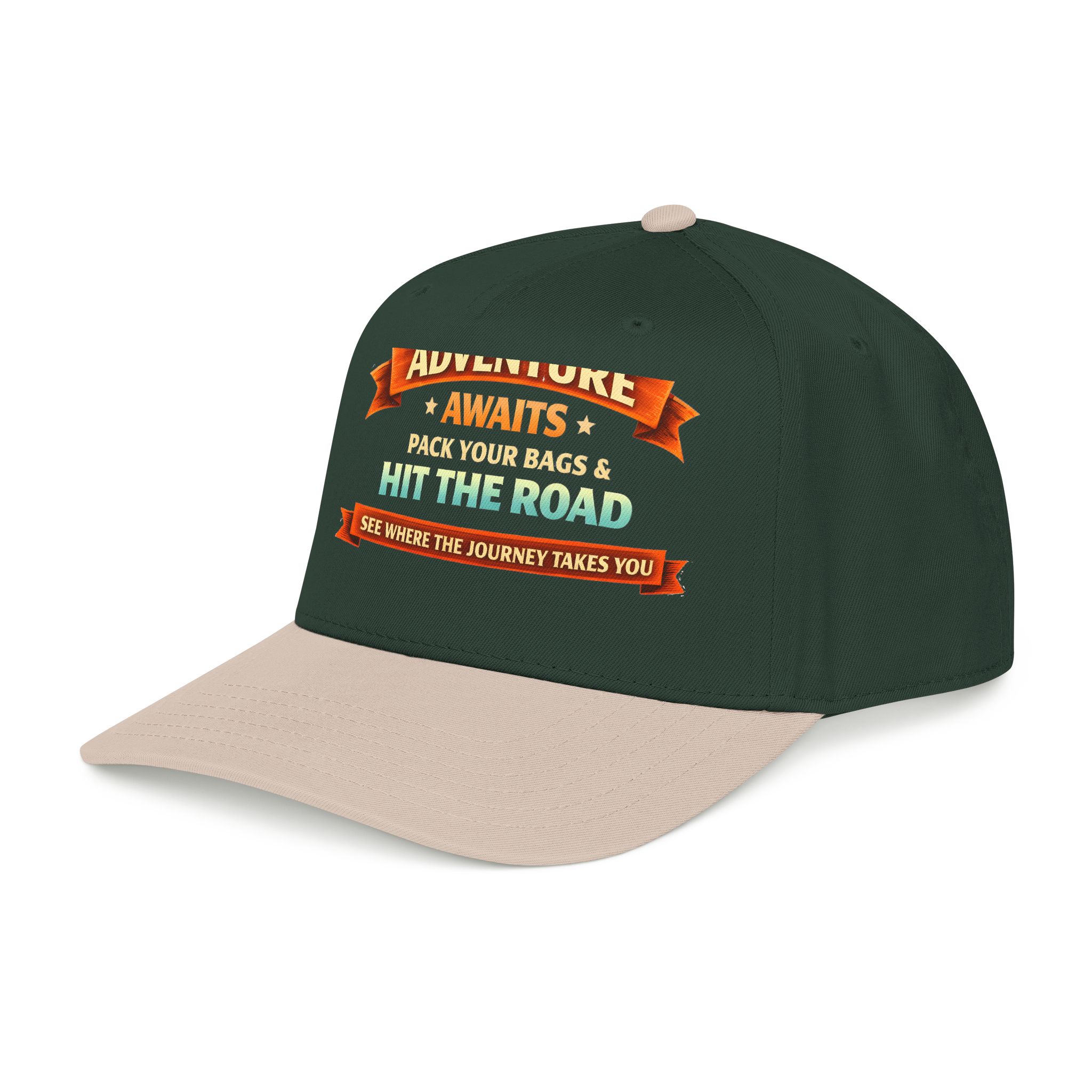 Baseball Cap - "Adventure Awaits-Pack Your Bags" Design Scenic-Line