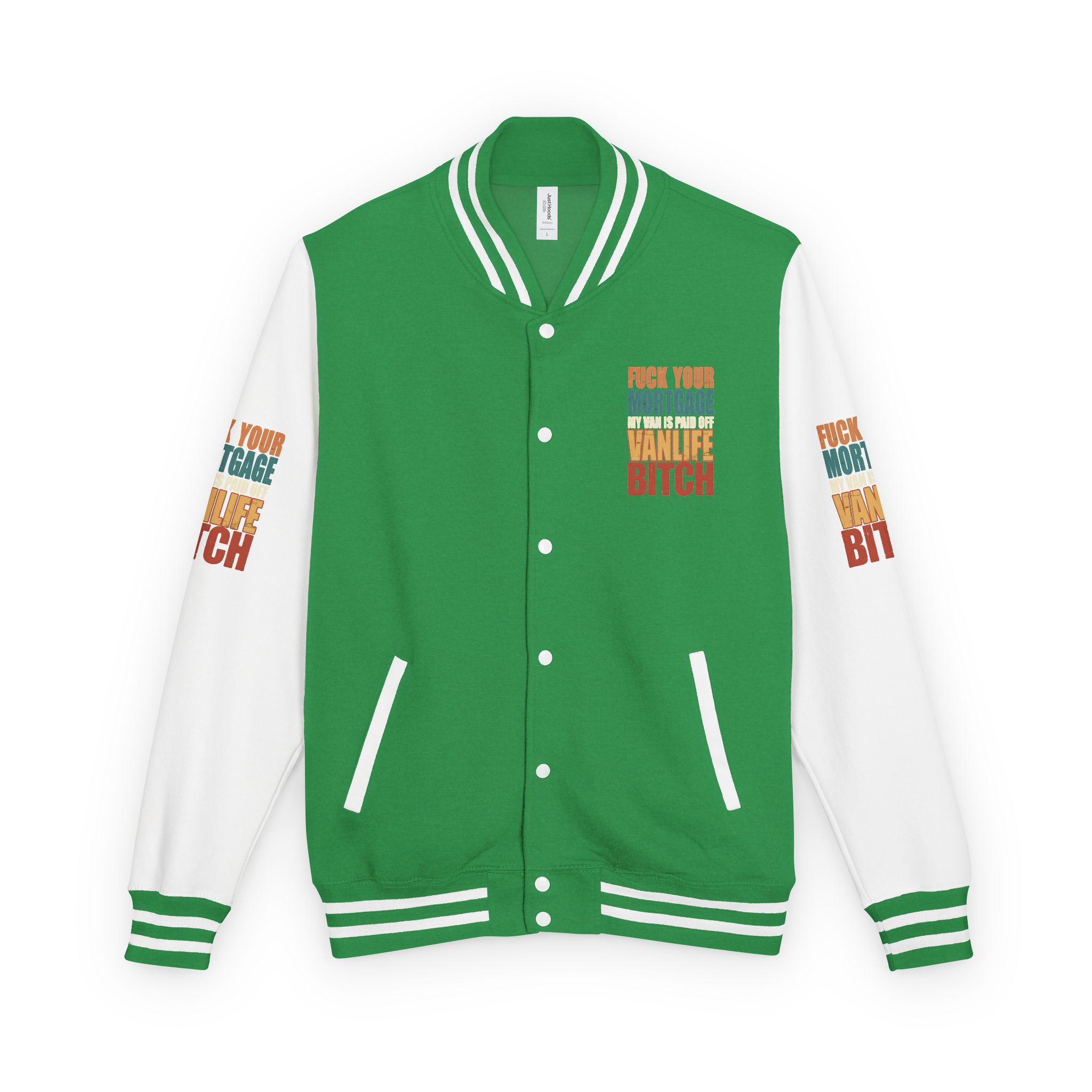Unisex Heavyweight Letterman Jacket — "Fuck Your Mortgage" Design F**K-Line