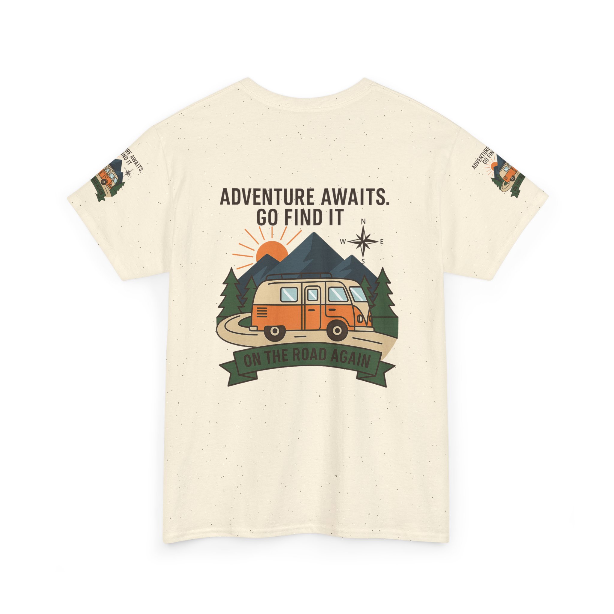 17582835568659397640_2048.jpeg Unisex Heavy Cotton Tee — 'Adventure Awaits. Go Find It' Camper Van T‑Shirt