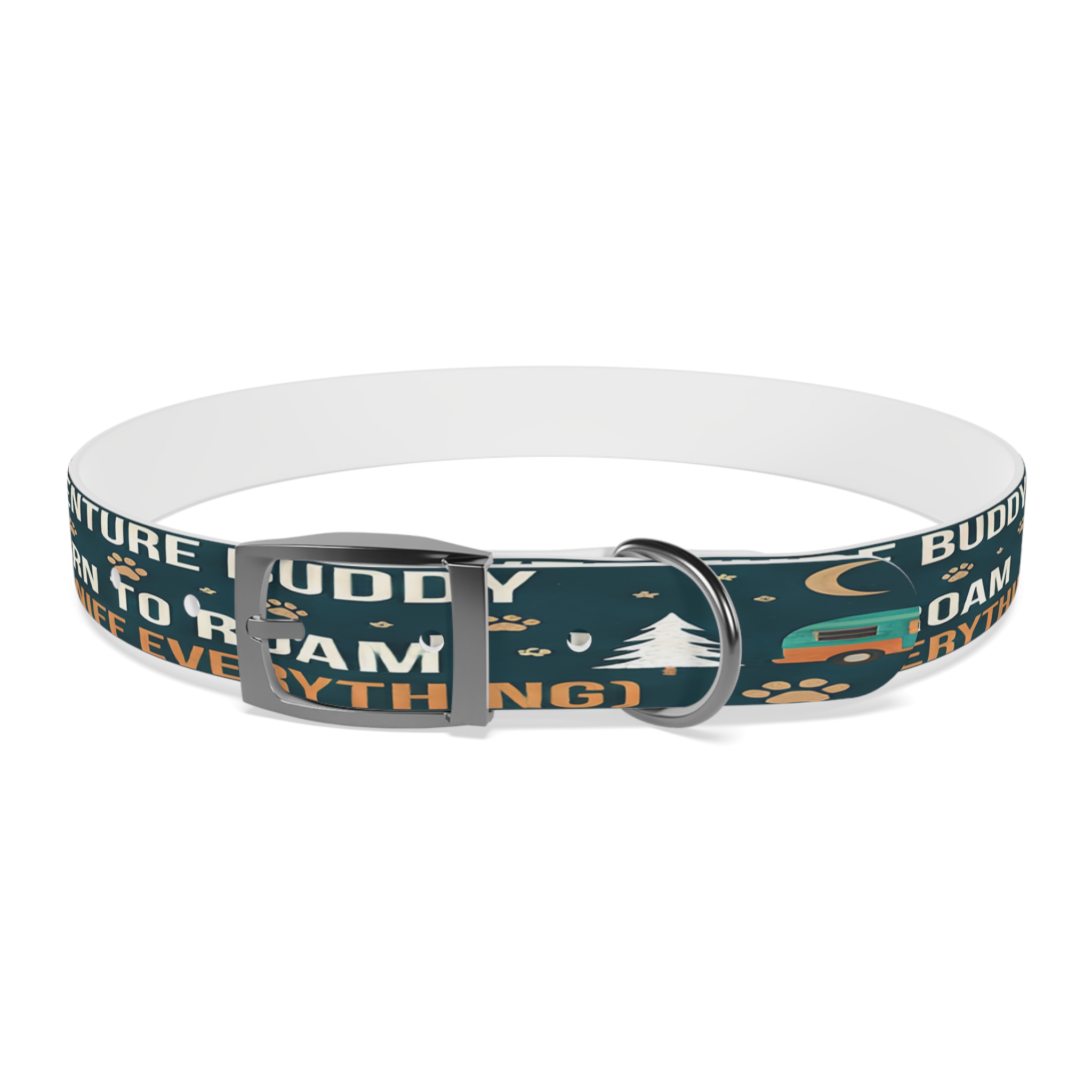 17589716440103577718_4096.jpeg Dog Collar — 'Born to Roam (and Sniff Everything)' Outdoor Pet Collar