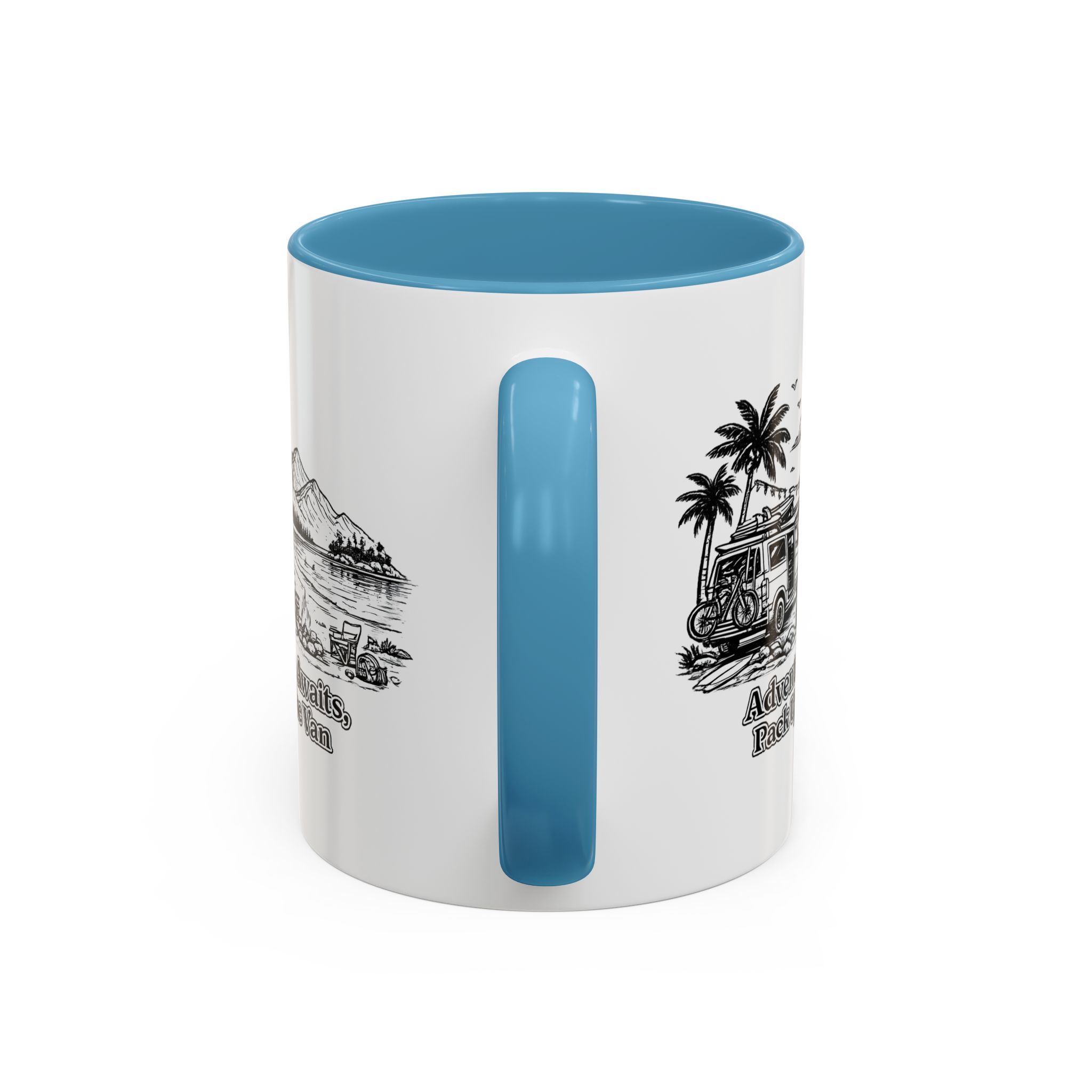 17596482218285589906_2048.jpeg Accent Coffee Mug (11, 15oz) — "Adventure Awaits,Pack Up The Van" Design Minimal-Line
