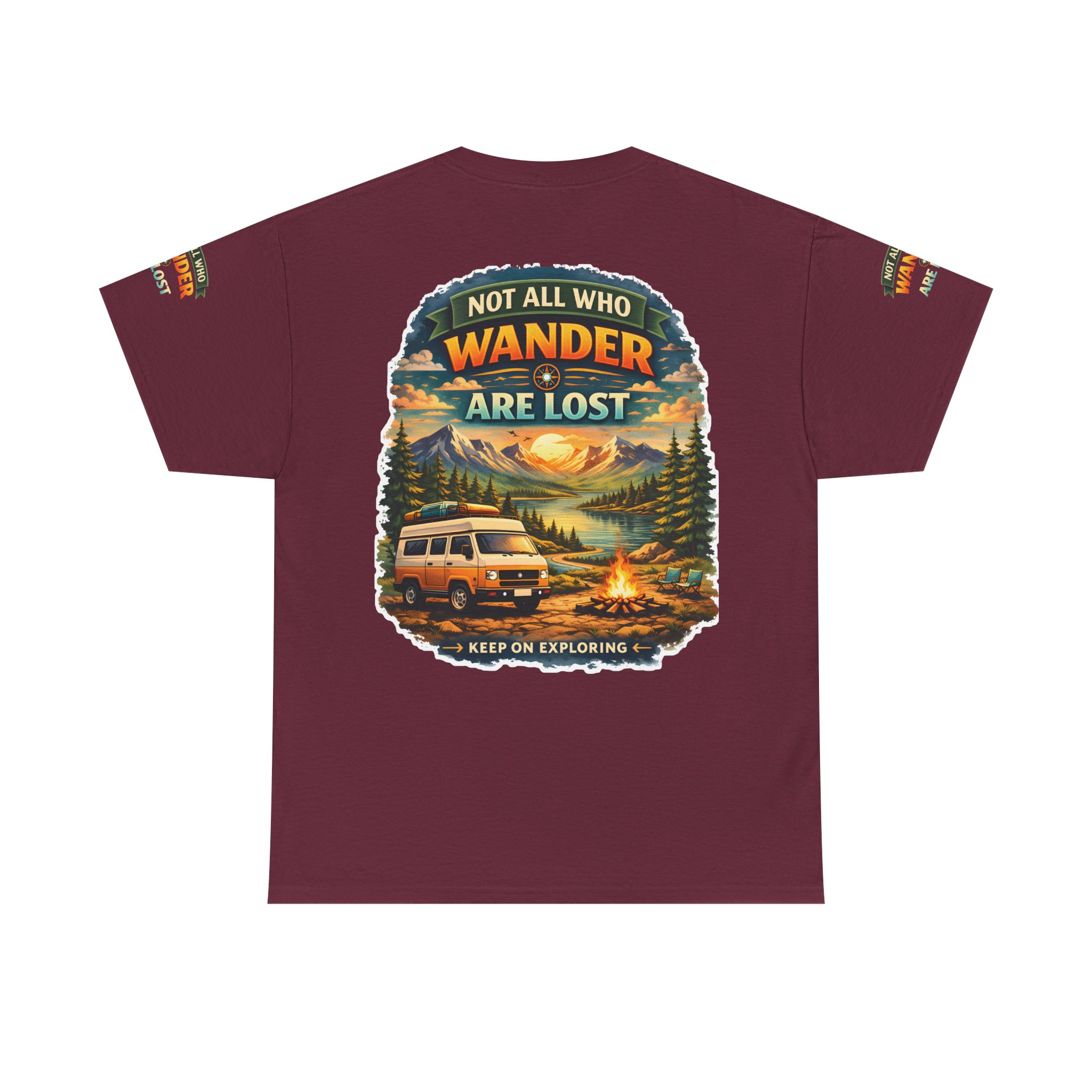 17599911435405567107_2048.jpeg Unisex Heavy Cotton Tee — "Not All Who Wander Are Lost" Design Scenic-Line