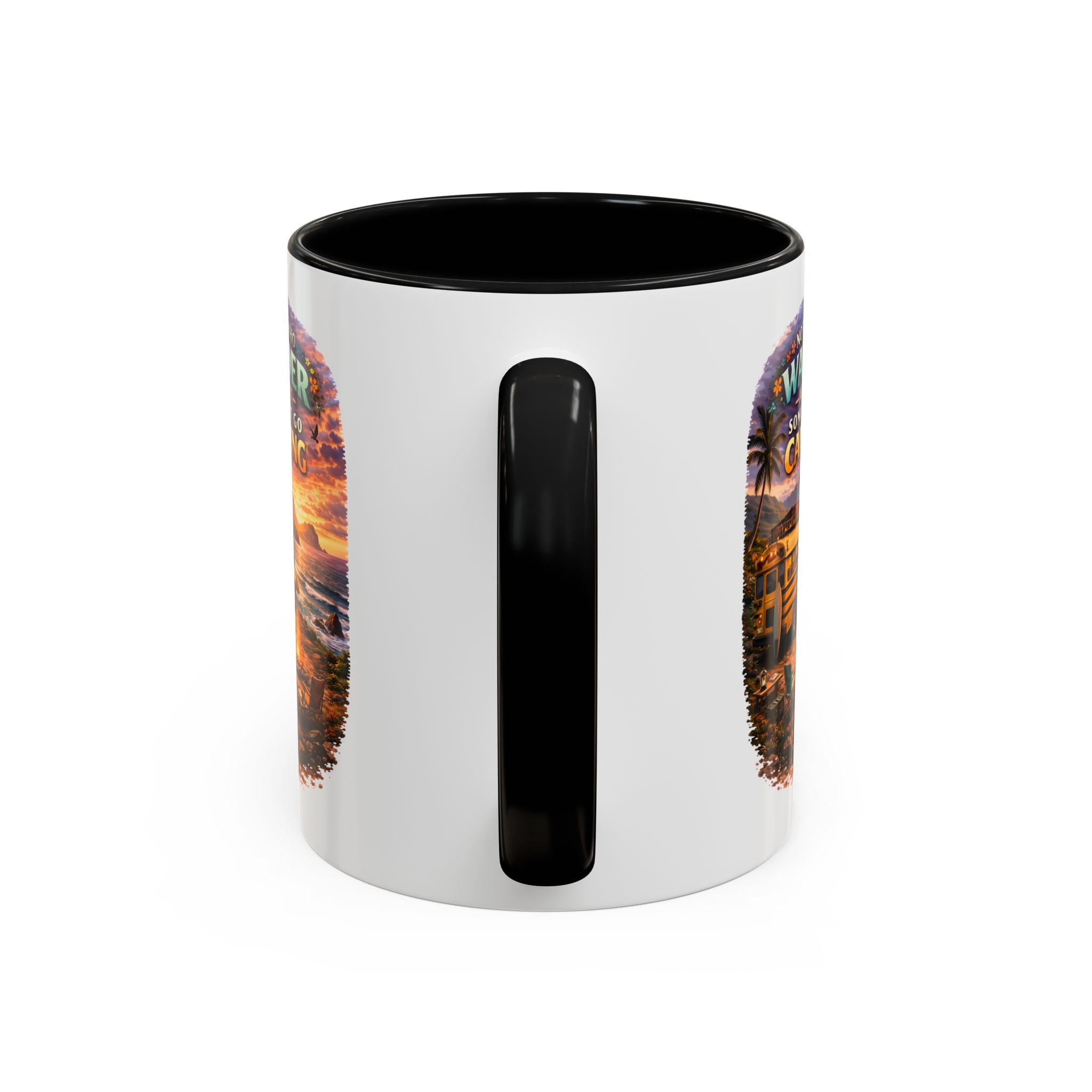 Accent Coffee Mug (11, 15oz) — "Not All Who Wander Are Lost" Design Scenic-Line