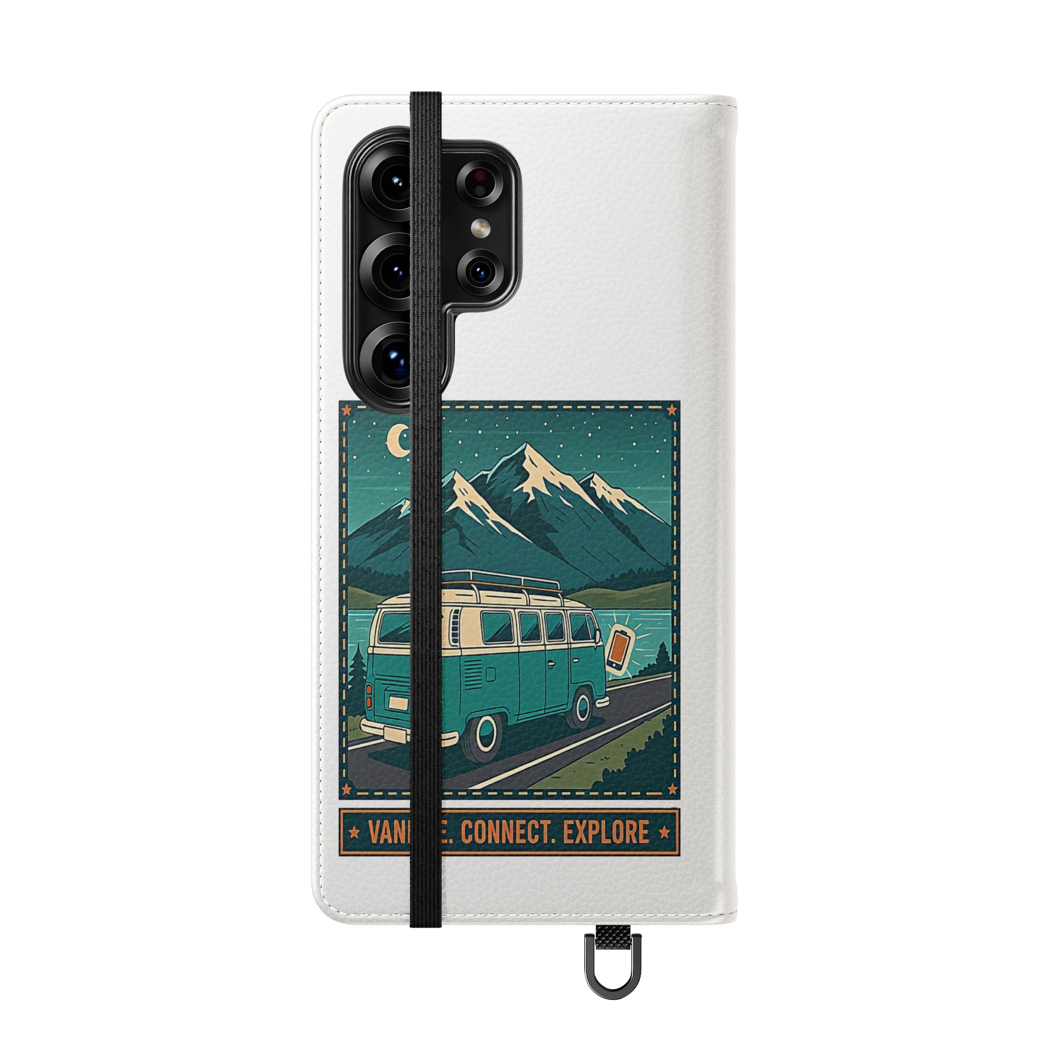 Flip Phone Case — “WiFi Where the Roam Is” Vanlife Wallet Case