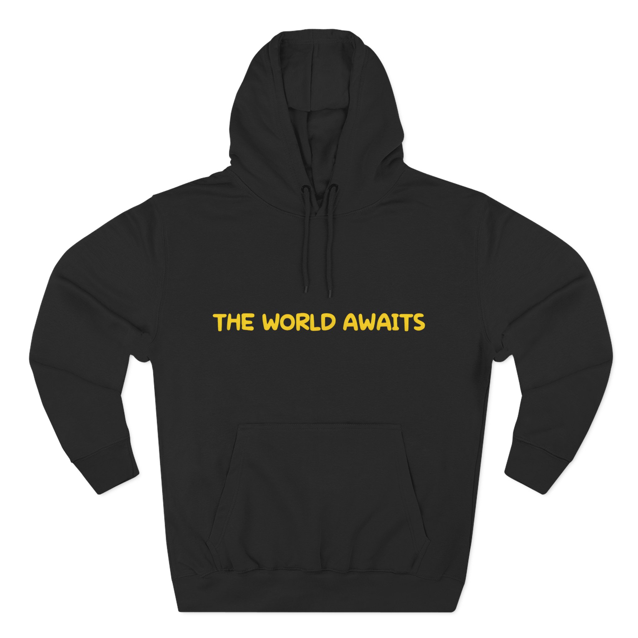Three-Panel Fleece Hoodie - "The World Awaits" Design Sitcom-Line