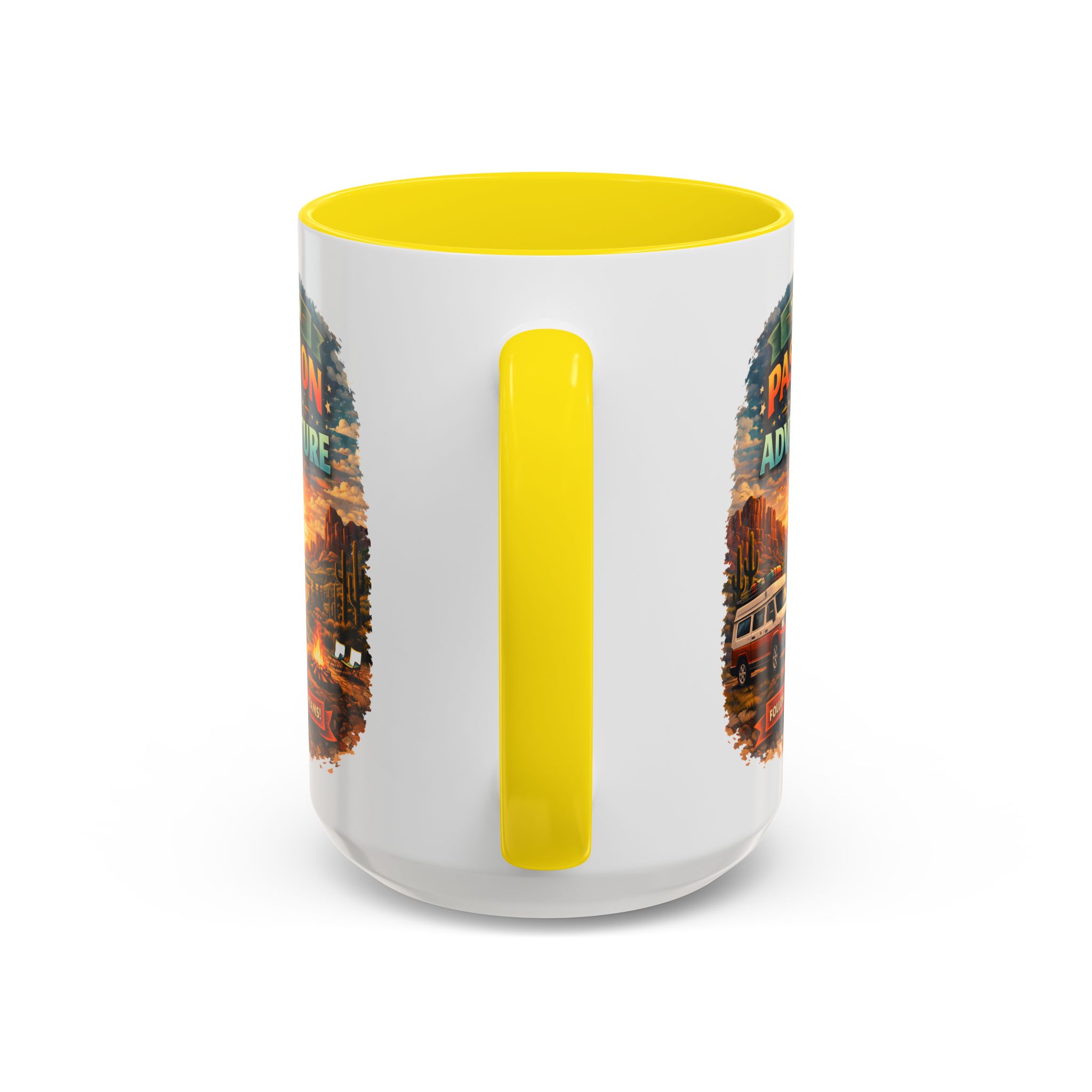 Accent Coffee Mug (11, 15oz) — "Turn Passion Into Adventure" Design Scenic-Line