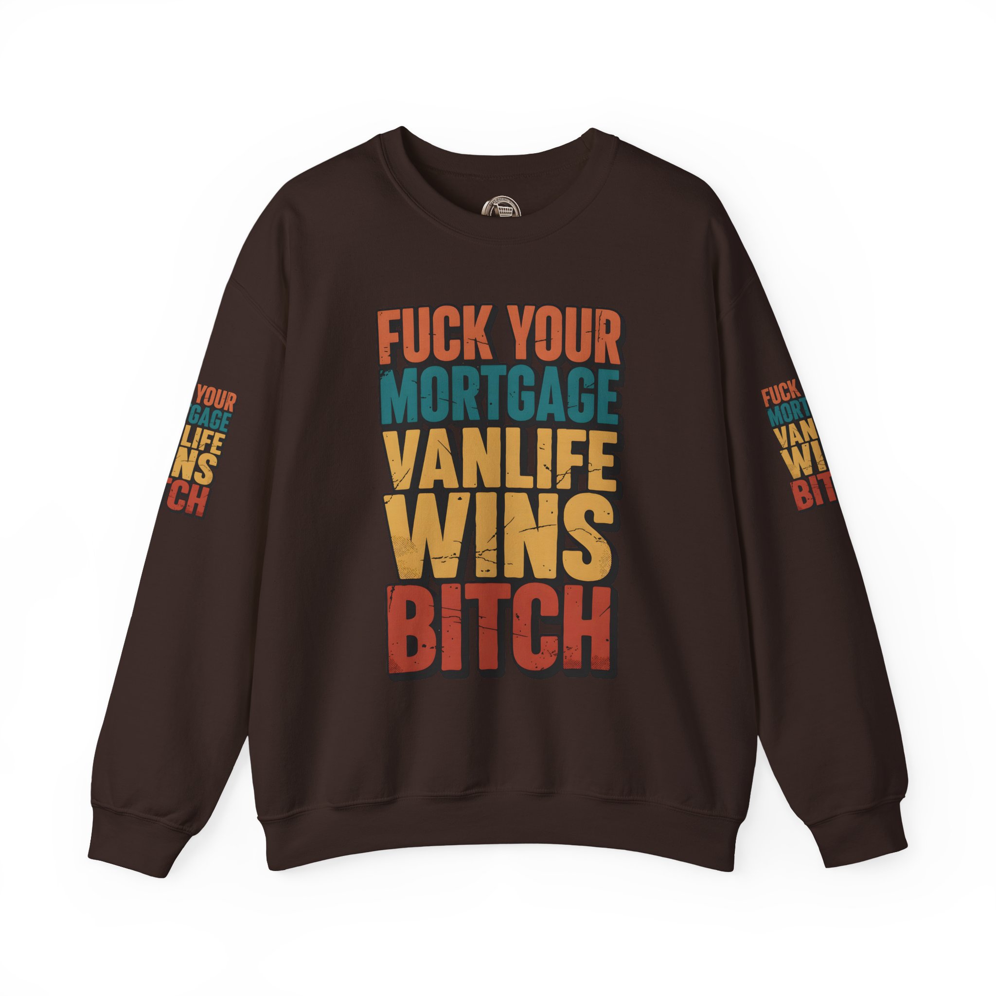 Unisex Heavy Blend™ Crewneck Sweatshirt — "Fuck Your Mortgage" Design F**K-Line