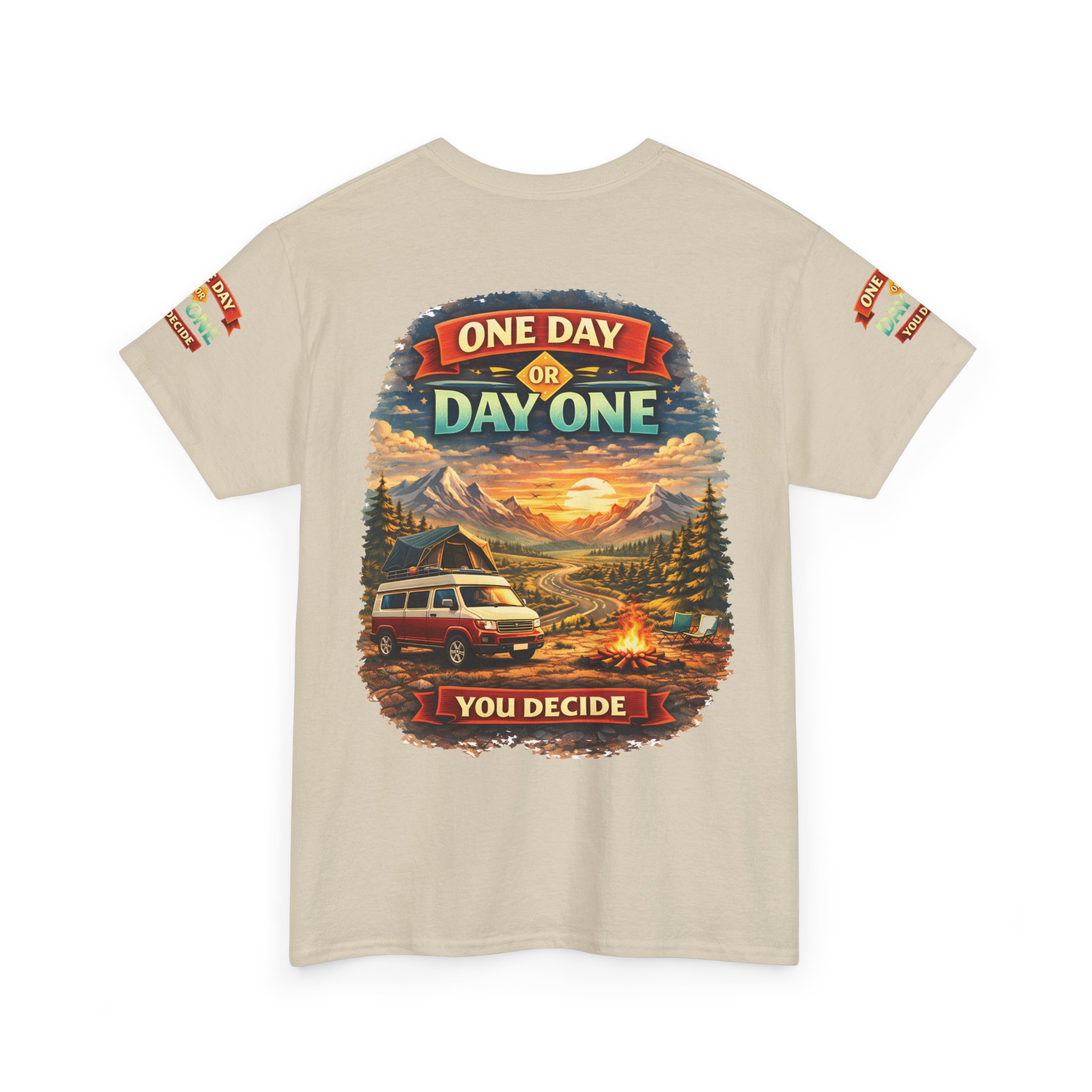 17622345964834716965_2048.jpeg Unisex Heavy Cotton Tee — "One Day Or Day One" Design Scenic-Line