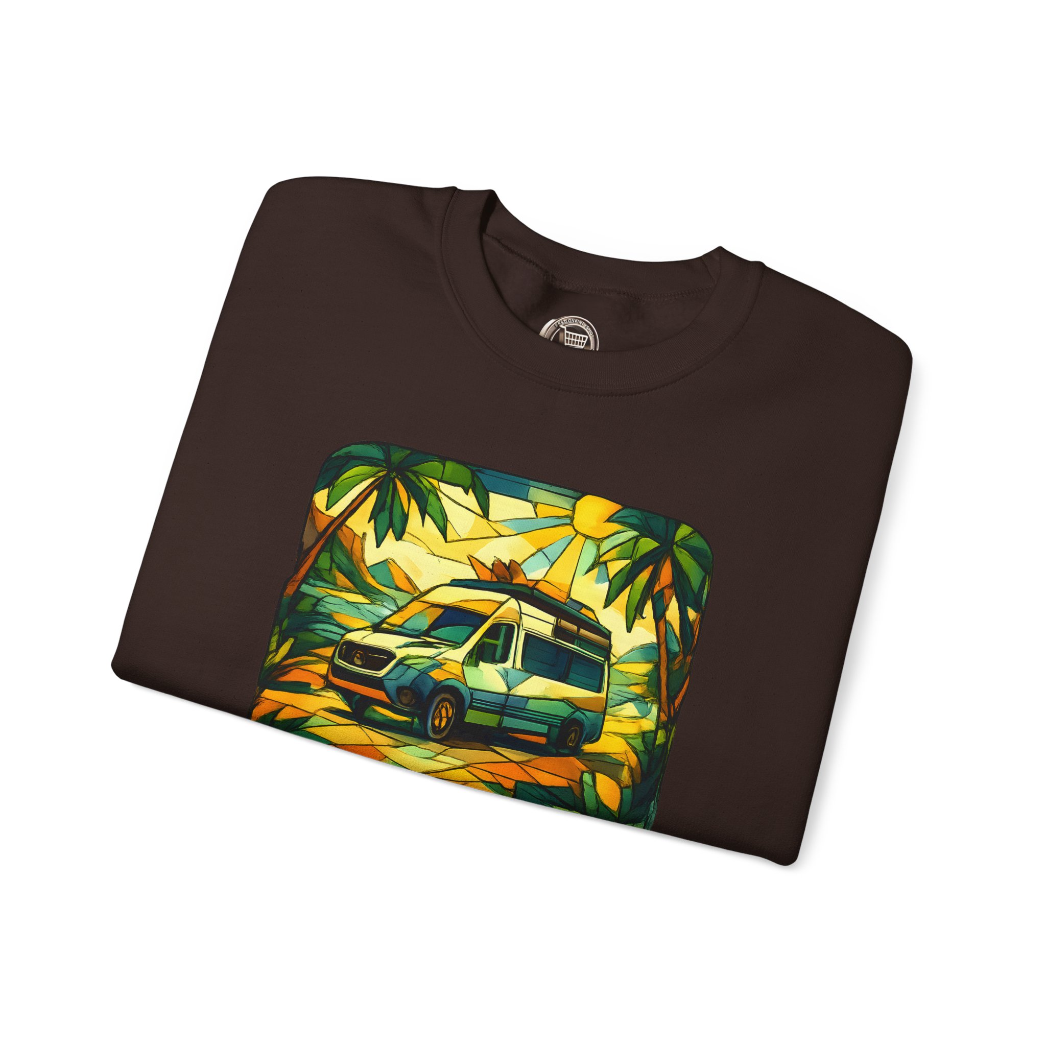 Unisex Heavy Blend™ Crewneck Sweatshirt — "Exploration In Every Angle" Design Cubic-Line