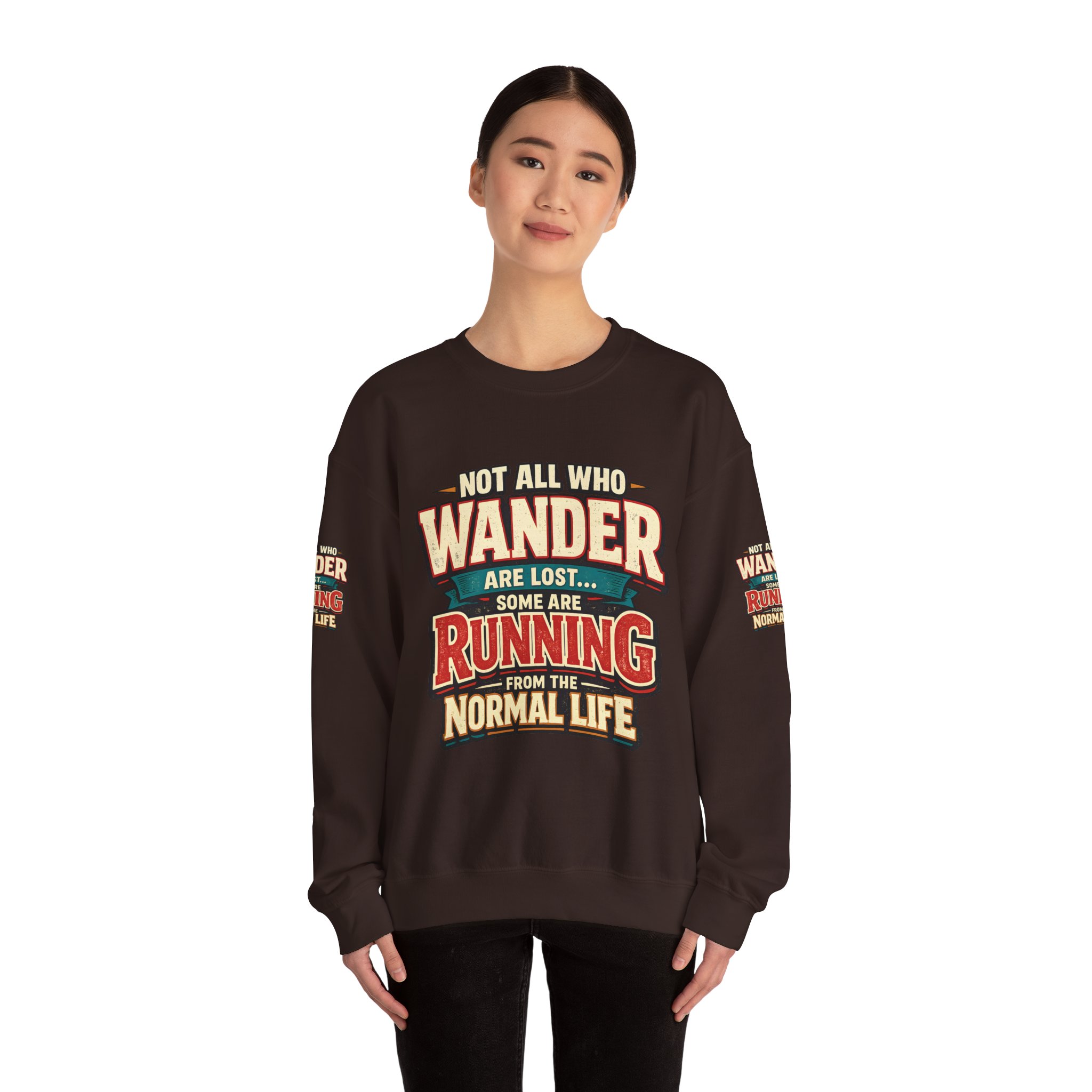 17641362367964140424_2048.jpeg Unisex Heavy Blend™ Crewneck Sweatshirt — "Not All Who Wander Are Lost" Design F**K-Line