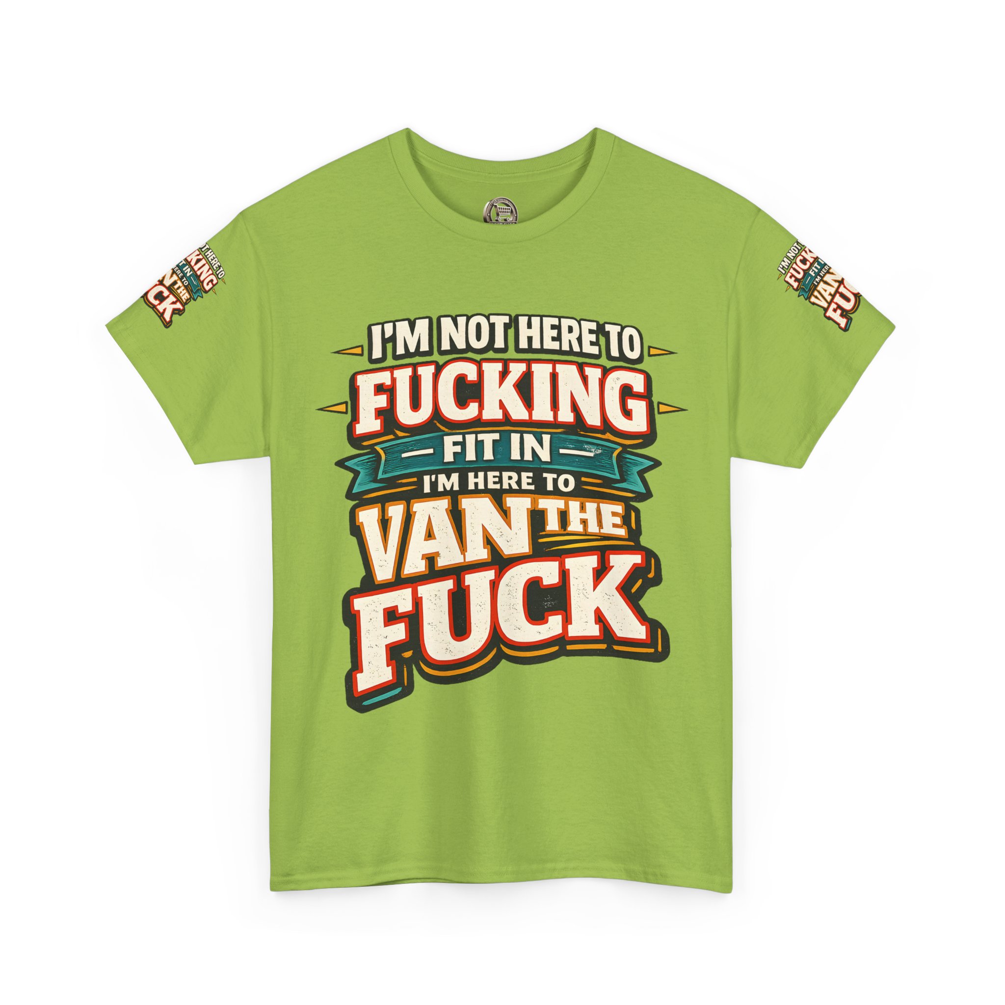 Unisex Heavy Cotton Tee — "I´m Not Here To Fucking Fit In" Design F**K-Line