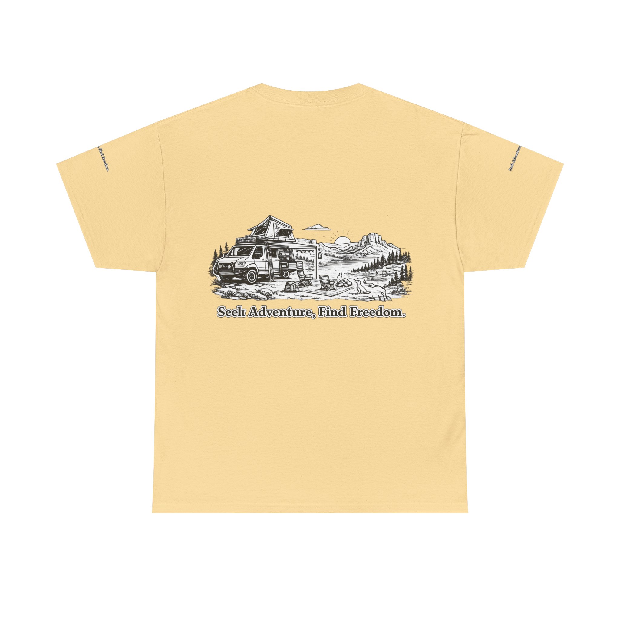 17653778881067462835_2048.jpeg Unisex Heavy Cotton Tee — "Seek Adventure, Find Freedom" Design Minimal-Line