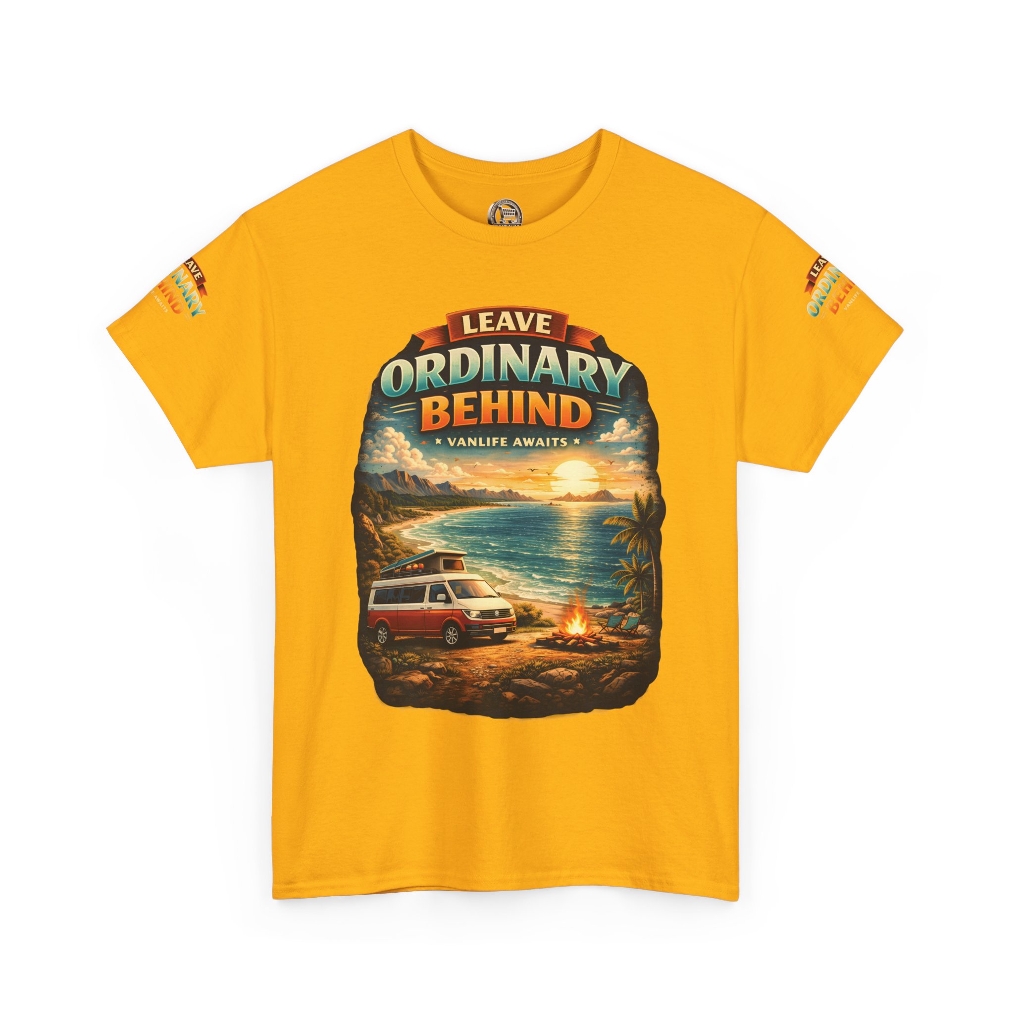 Unisex Heavy Cotton Tee — "Leave Ordinary Behind" Design Scenic-Line