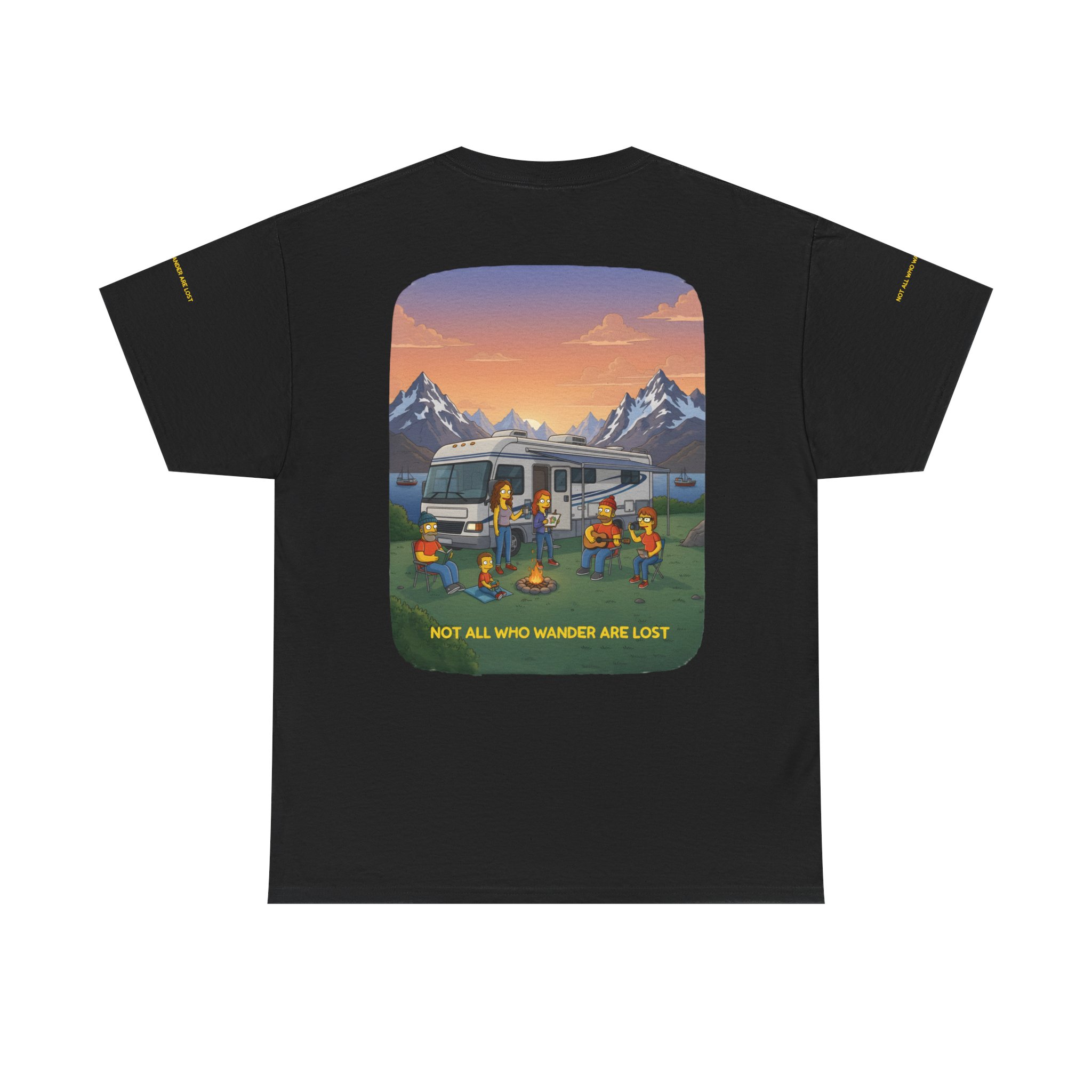 Unisex Heavy Cotton Tee — "Not All Who Wander Are Lost" Design Sitcom-Line