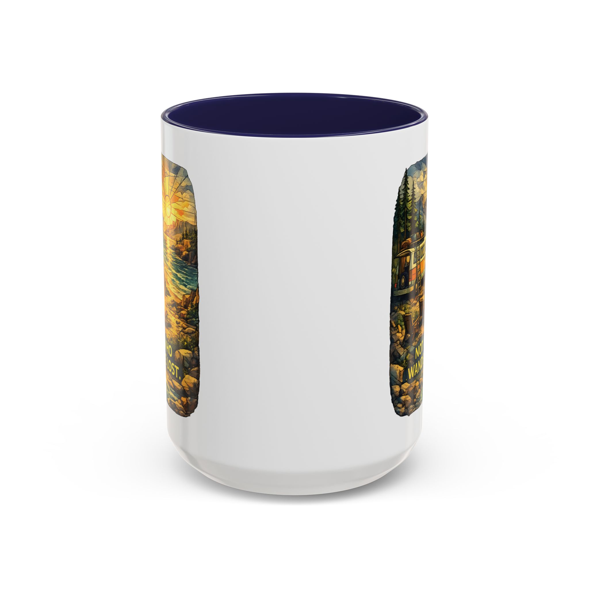17678773736690229939_2048.jpeg Accent Coffee Mug (11, 15oz) — "Not All Who Wander Are Lost" Design Cubic-Line