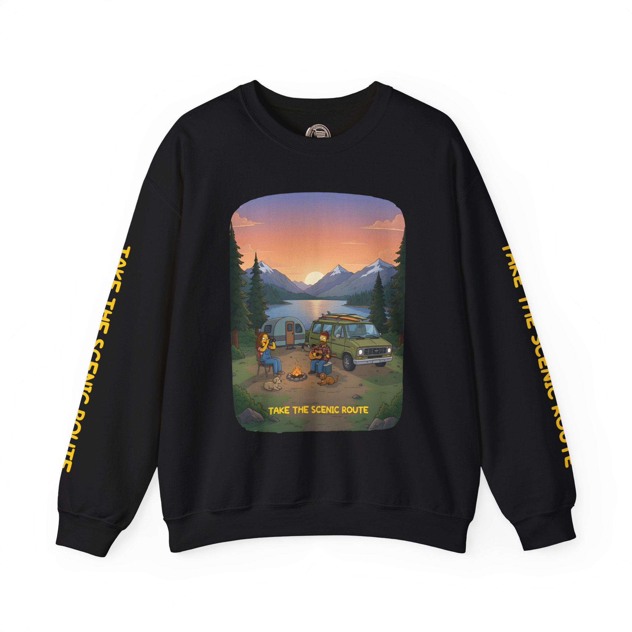Unisex Heavy Blend™ Crewneck Sweatshirt — "Take The Scenic Route" Design Sitcom-Line