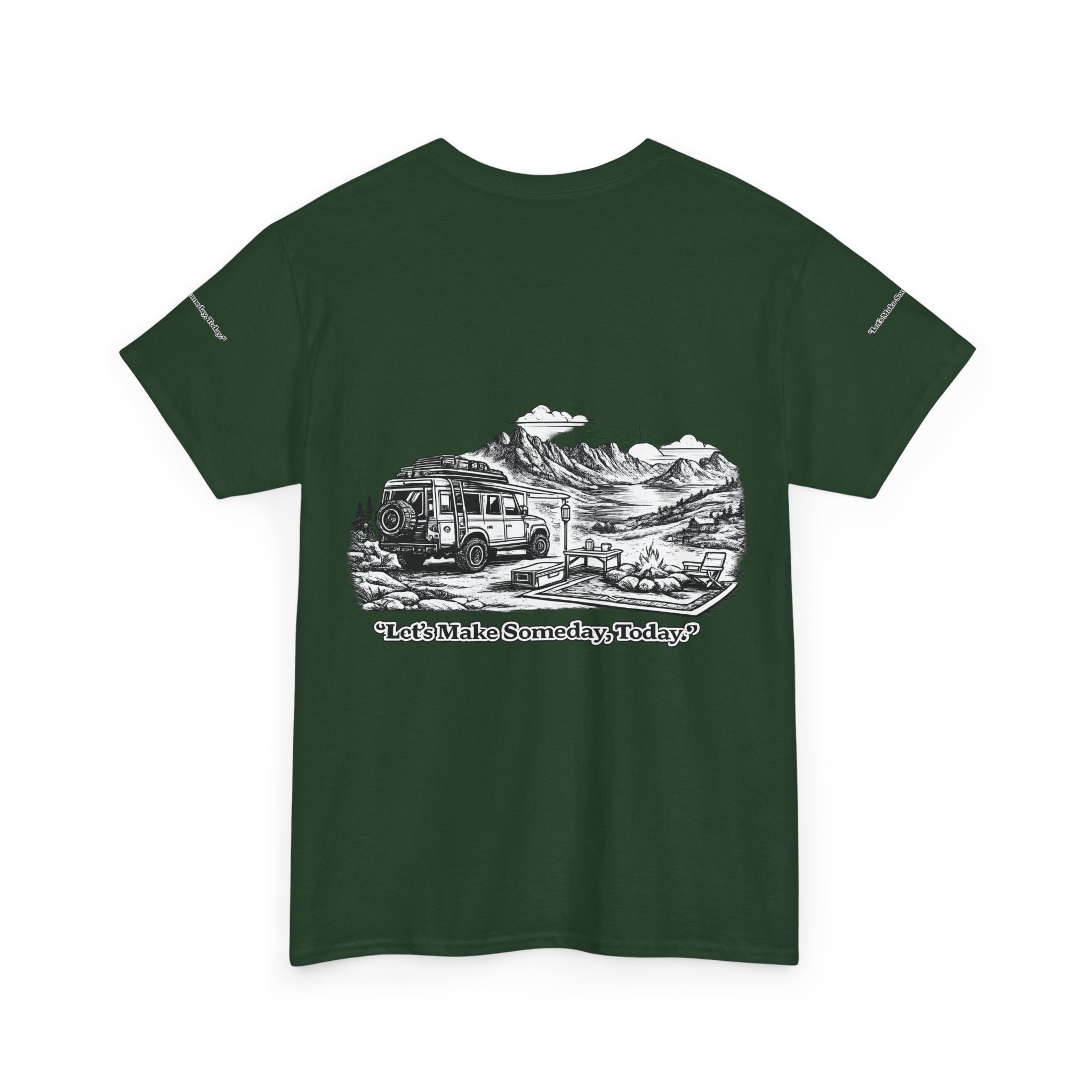 17692543230209713180_2048.jpeg Unisex Heavy Cotton Tee — "Lets make Someday, Today?" Design Minimal-Line