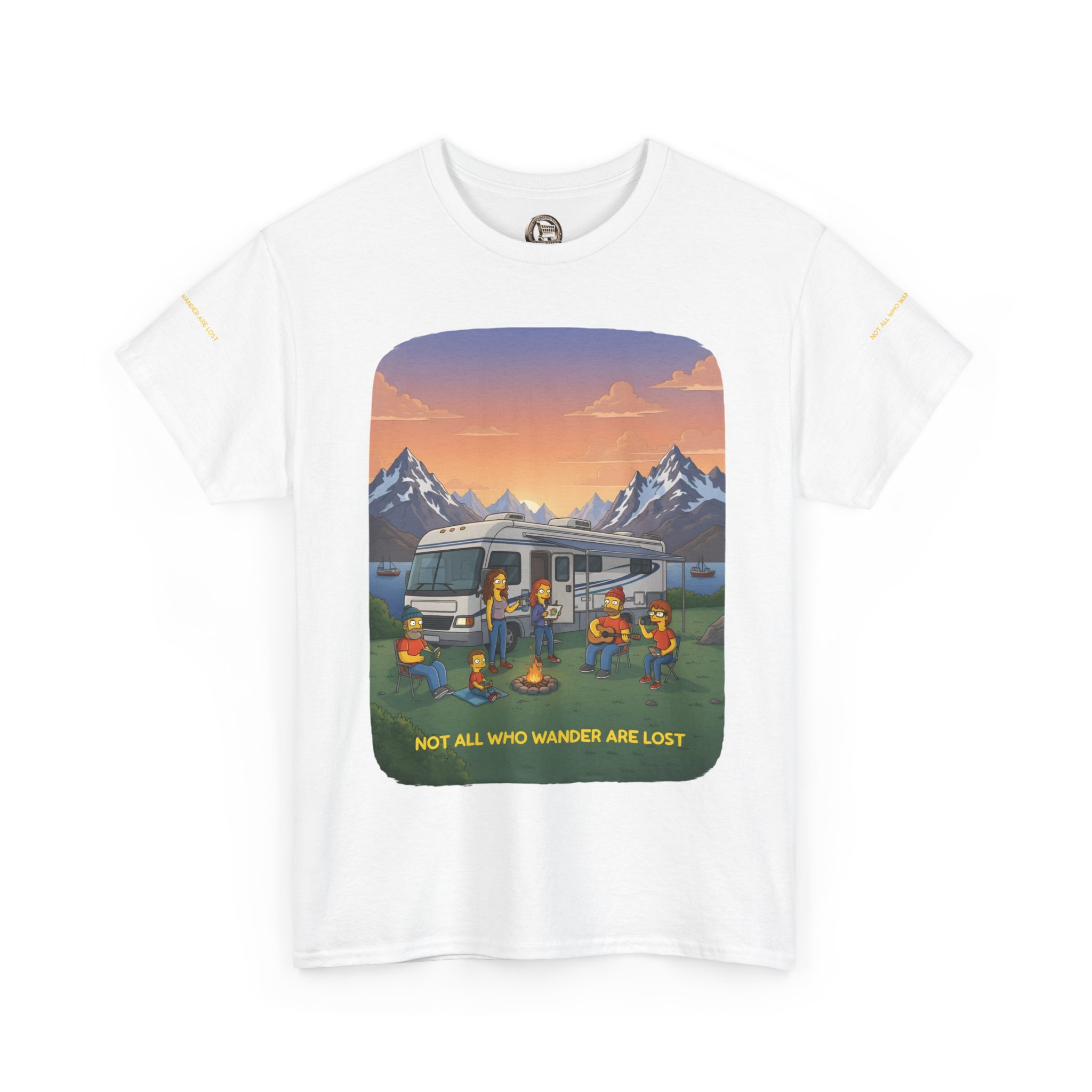 Unisex Heavy Cotton Tee — "Not All Who Wander Are Lost" Design Sitcom-Line
